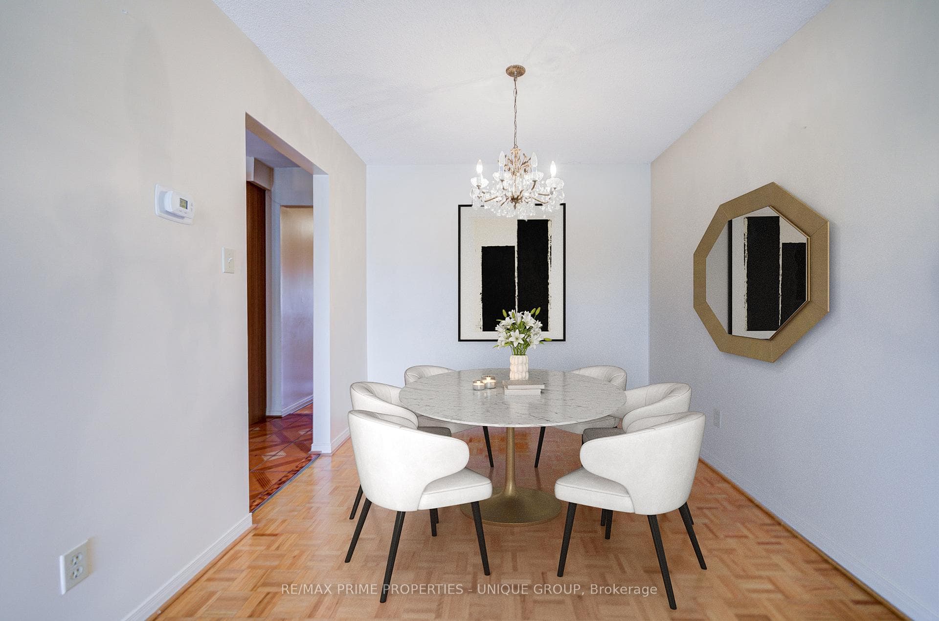 Virtually Staged dining room.