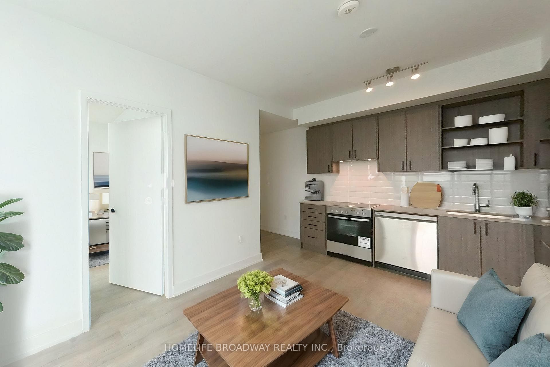 Virtually Staged Combined Living/Dining Room