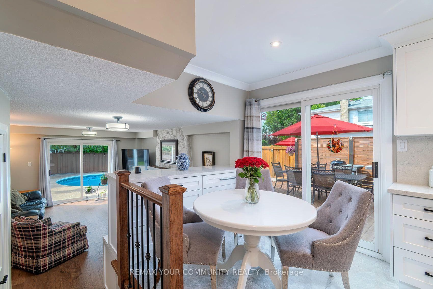 Sunny Breakfast Area with Walkout to Deck