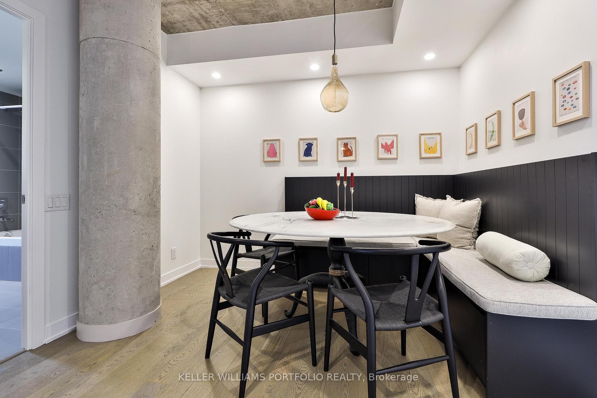 Banquette is built-in