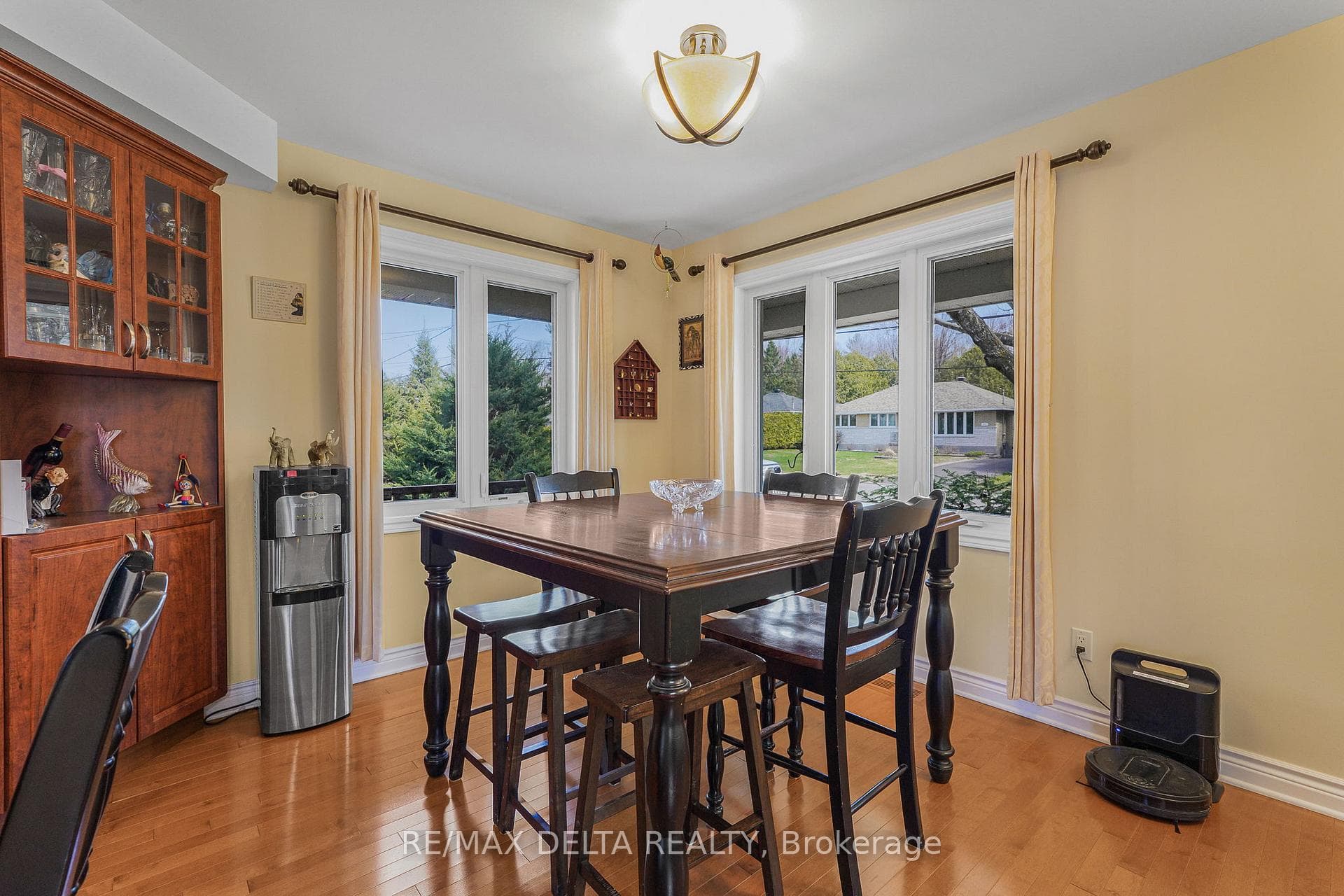 Bright dining room.