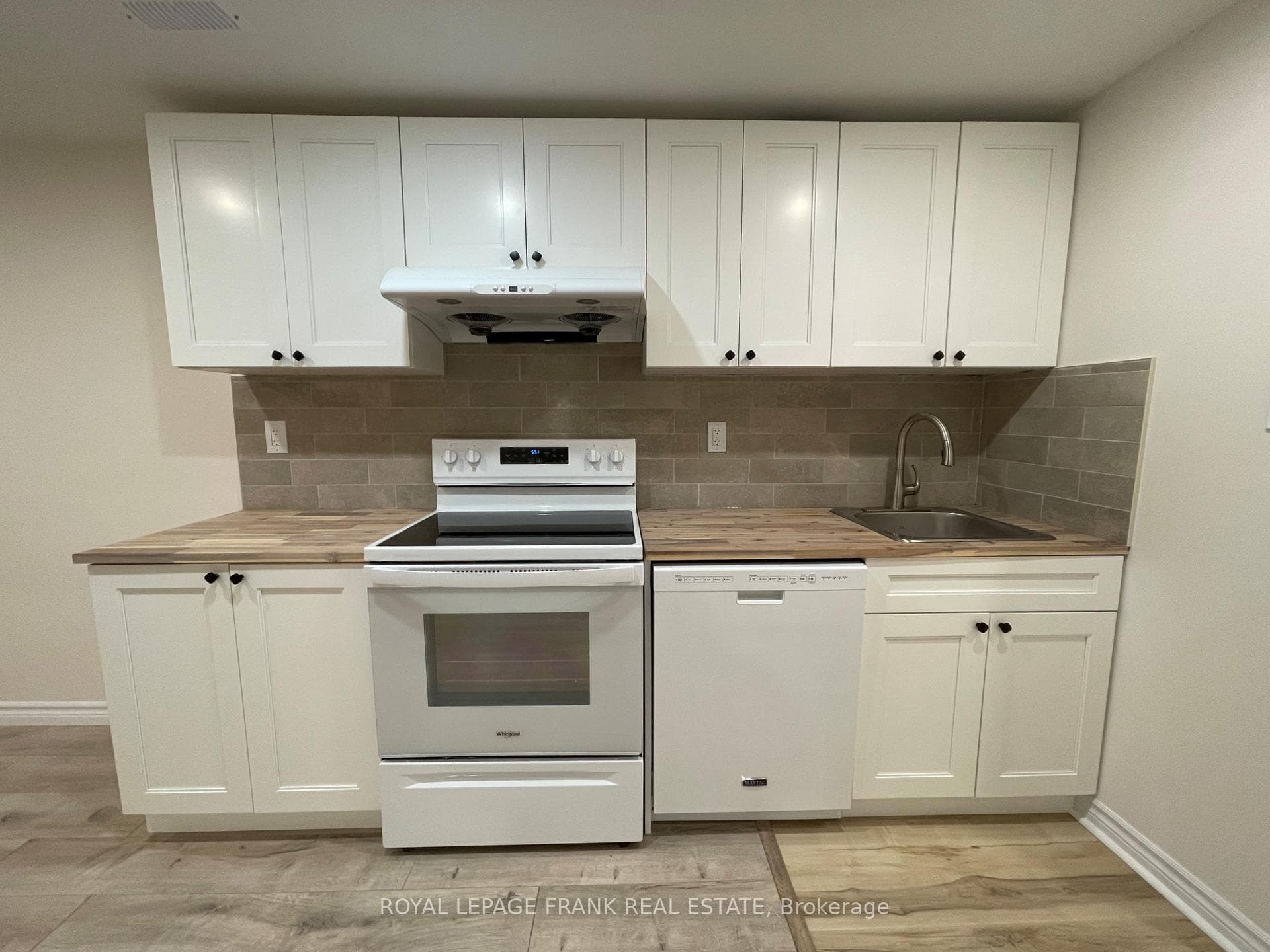 Kitchen with butcher block countertop