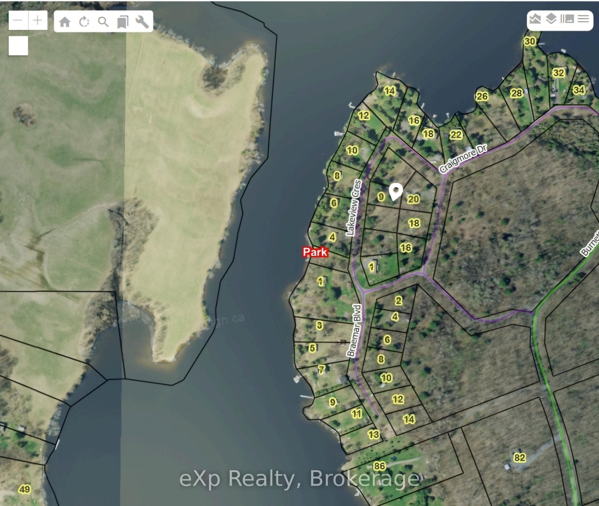 Located close to a park that gives access to lake.
