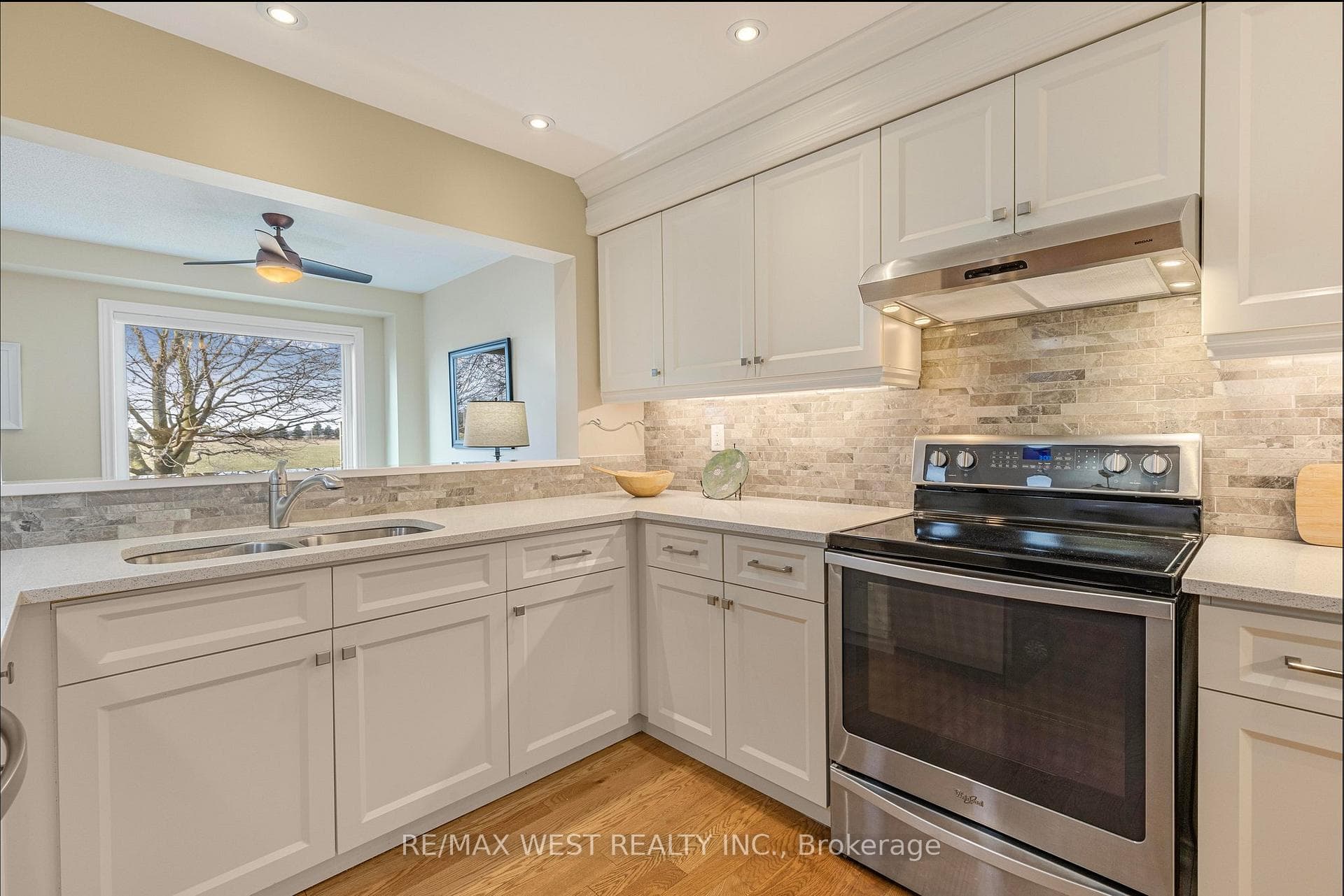 Large Kitchen overlooking Living Room