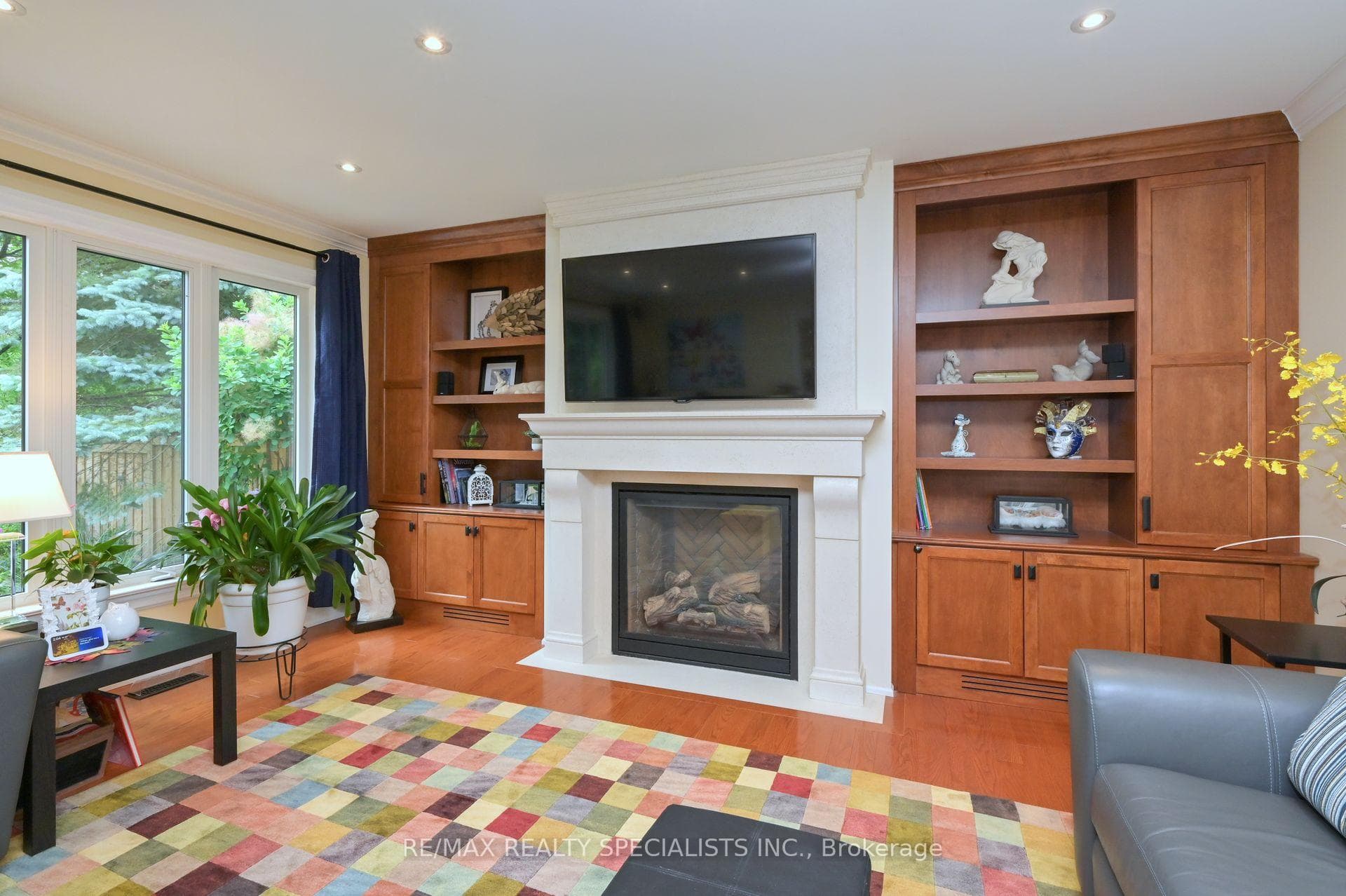 Gas Fireplace/Custom Cabinetry