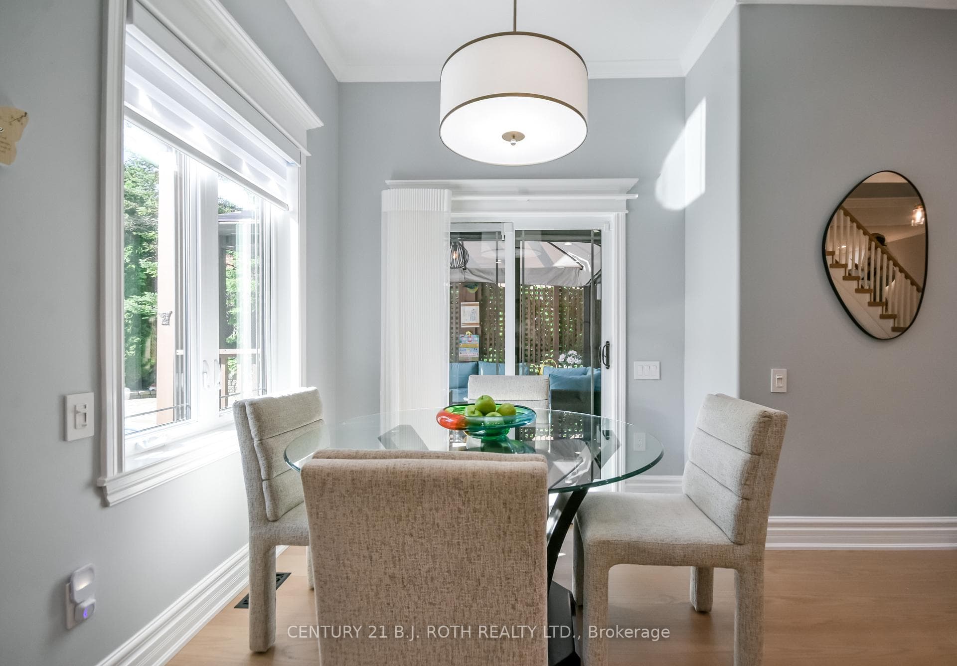 Bright breakfast nook with walkout to deck!
