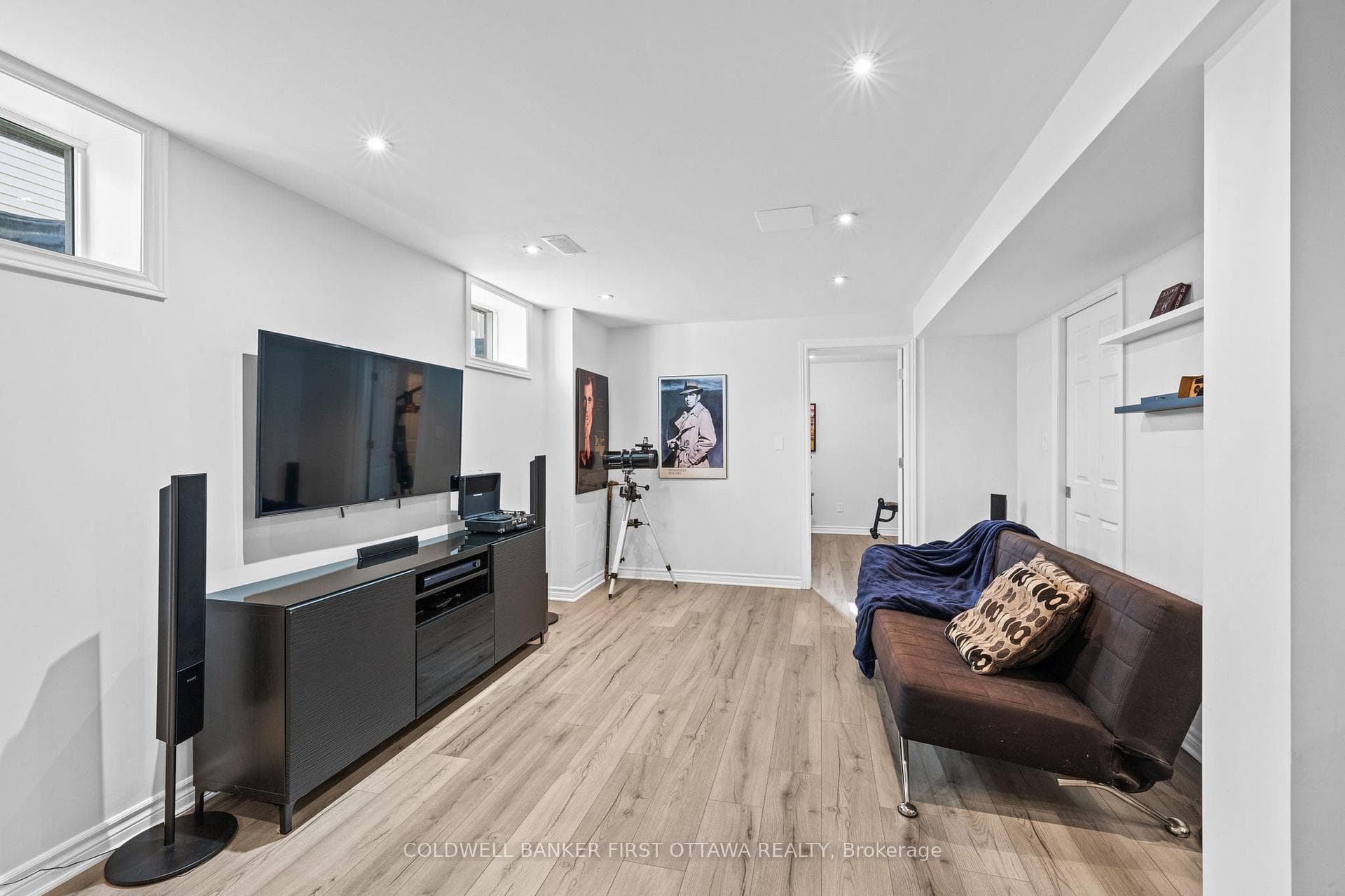 Basement recreation room- fully finished space.