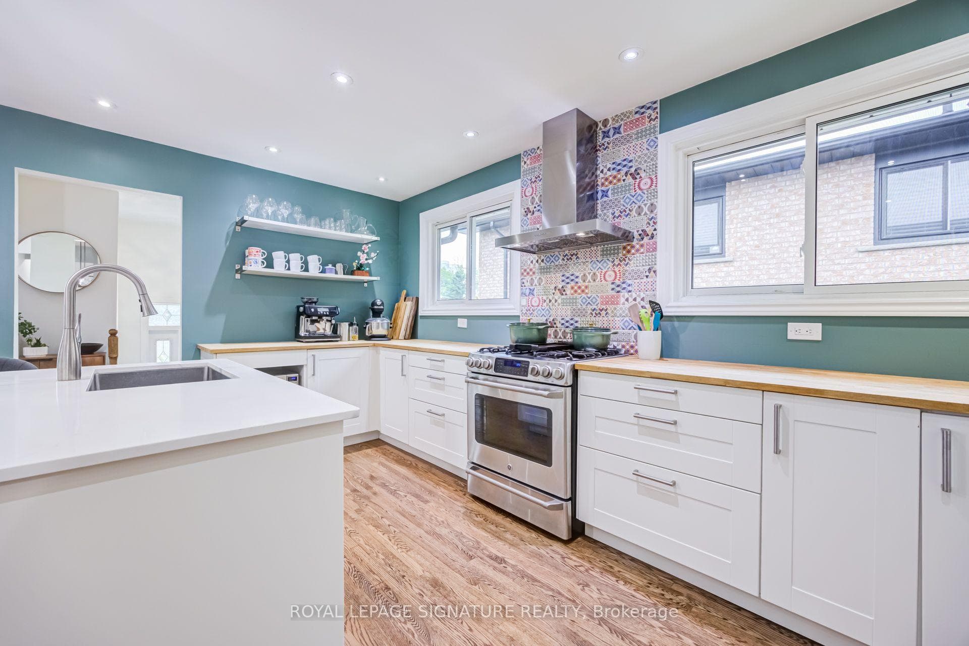 Butcher Block Counters on Perimeter