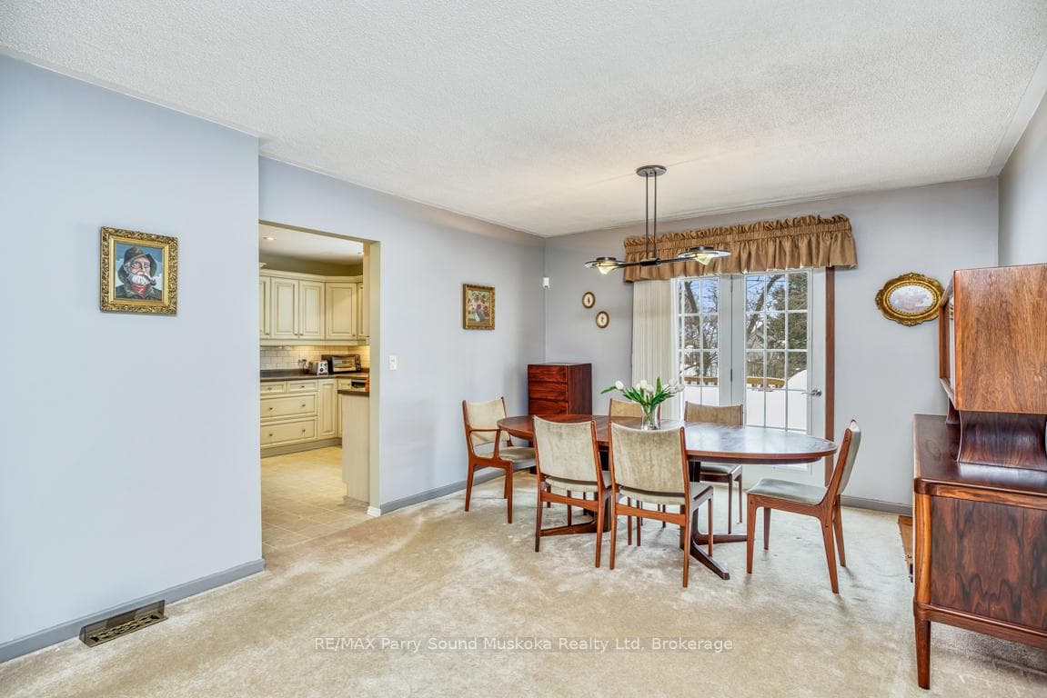 Dining room with walk out to private deck