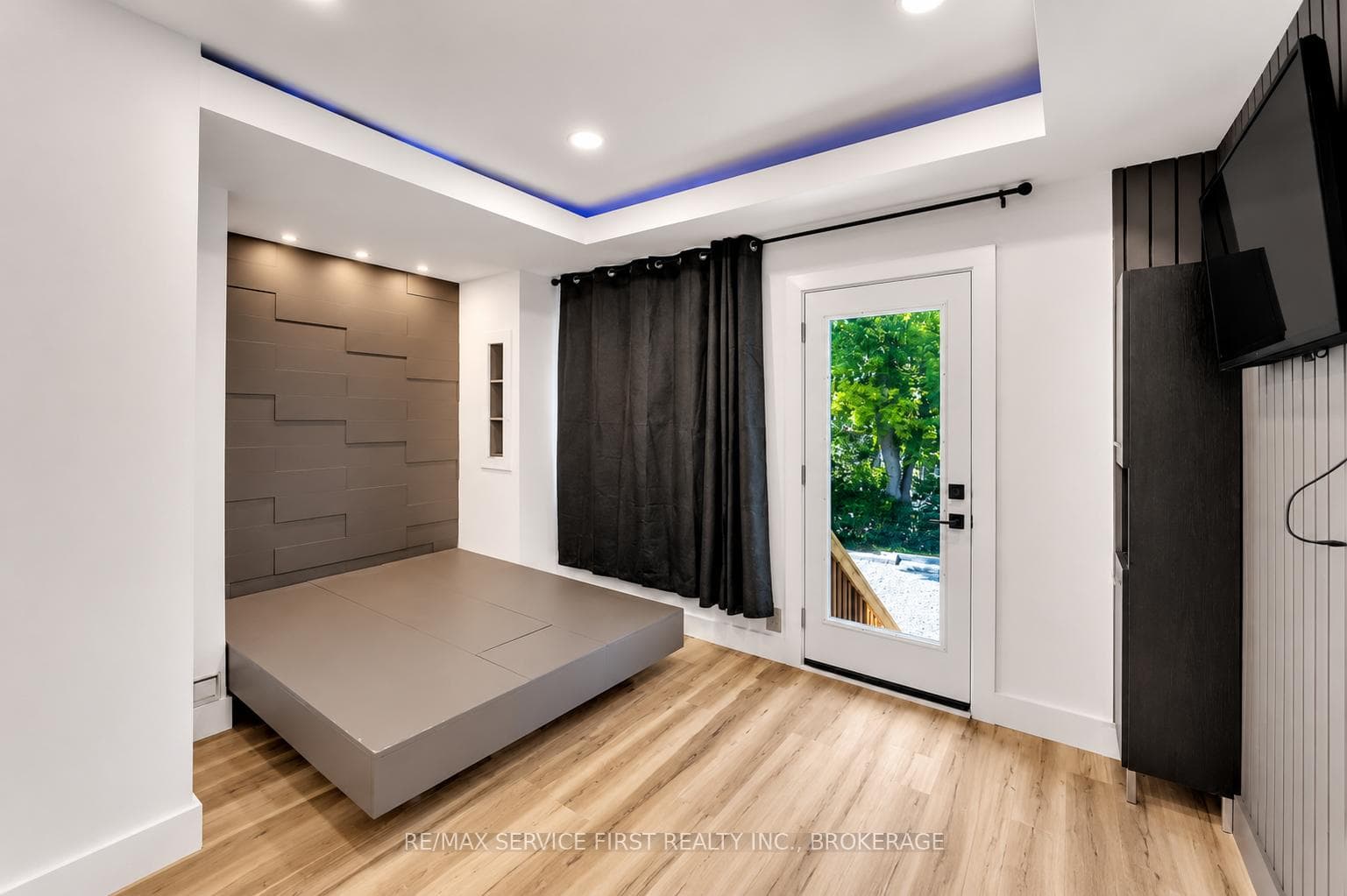 Unit 1 -Bedroom with feature walls and ceiling