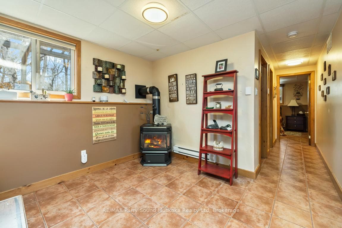 Curl up by the Gas fireplace on lower level