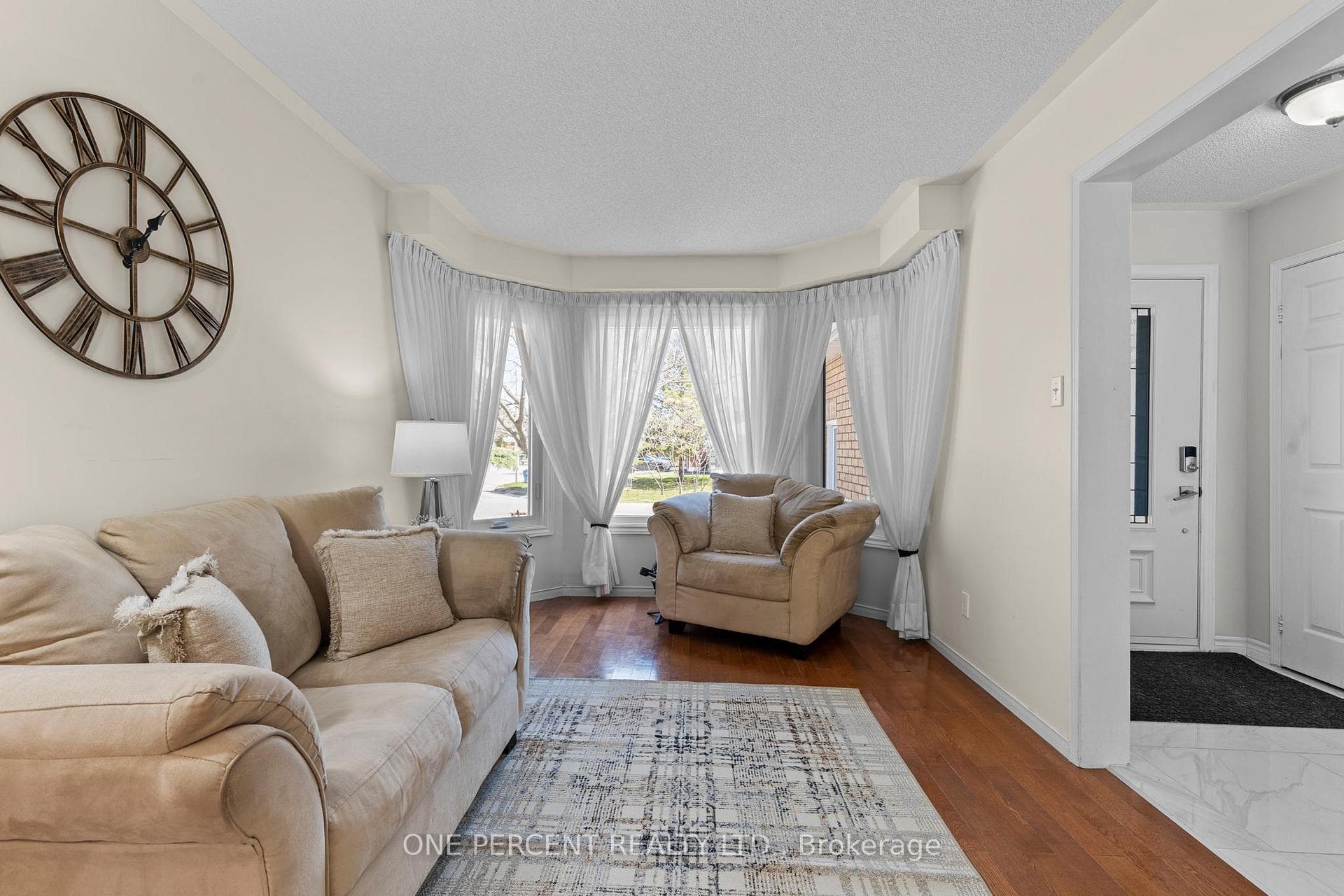 Bright windows overlooking the front yard
