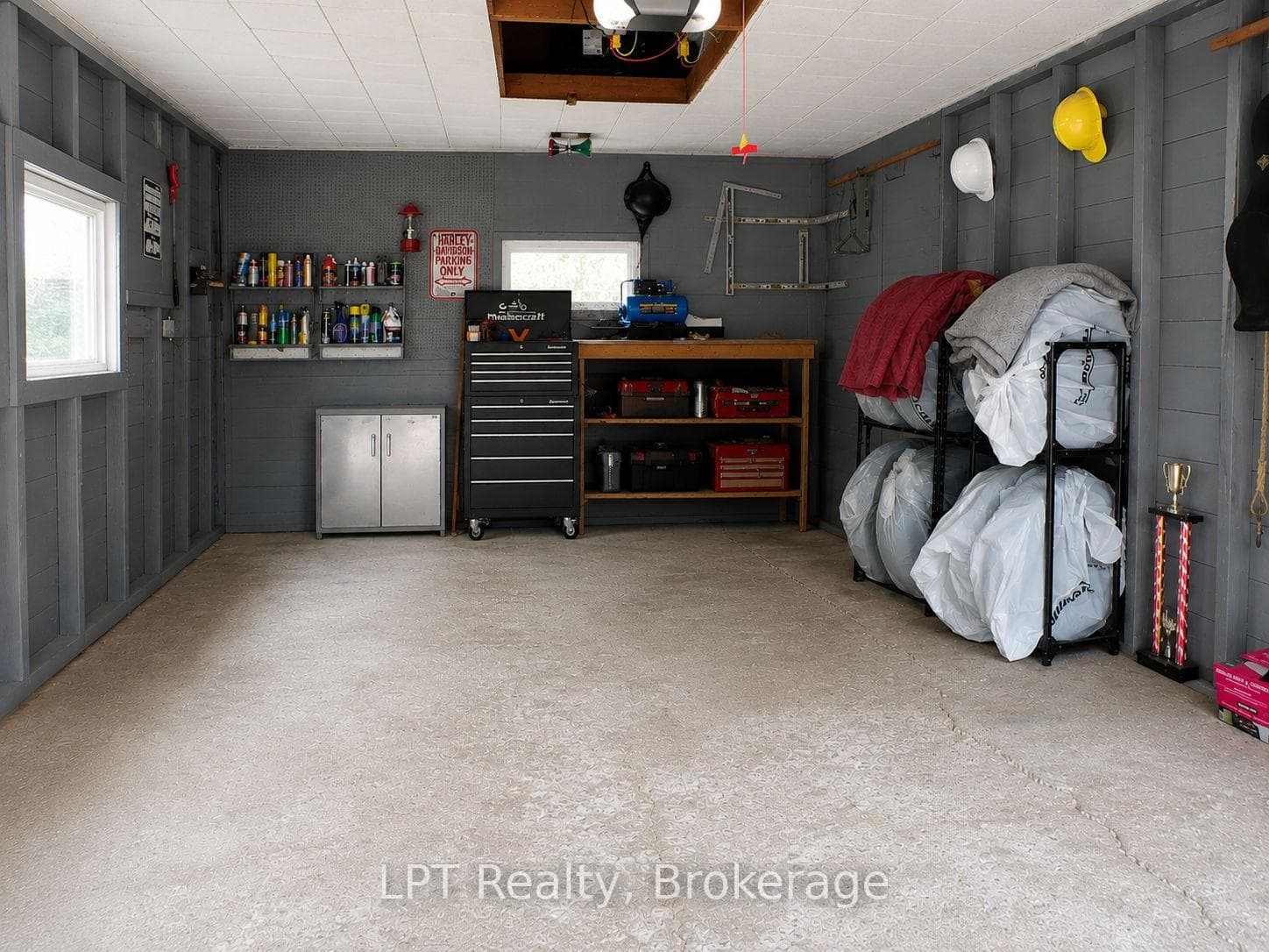 Inside garage