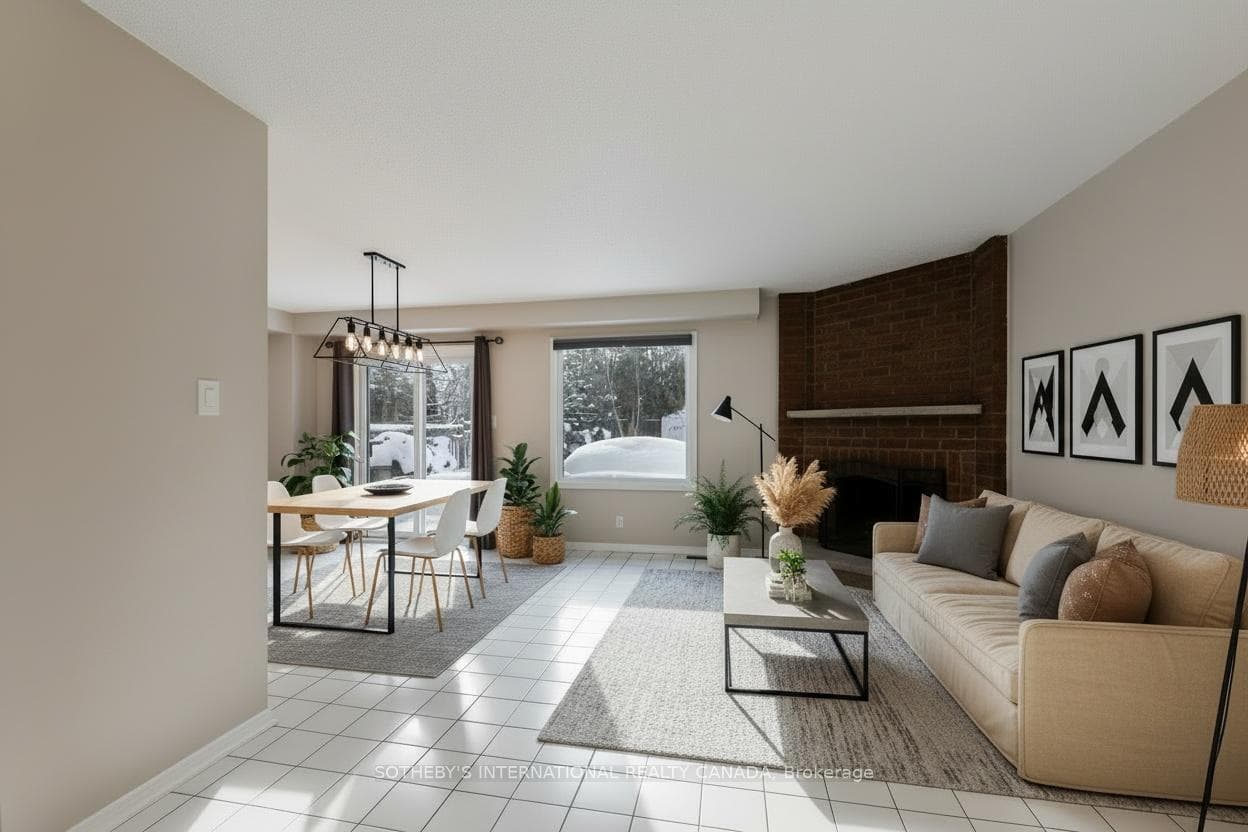 family room virtually staged