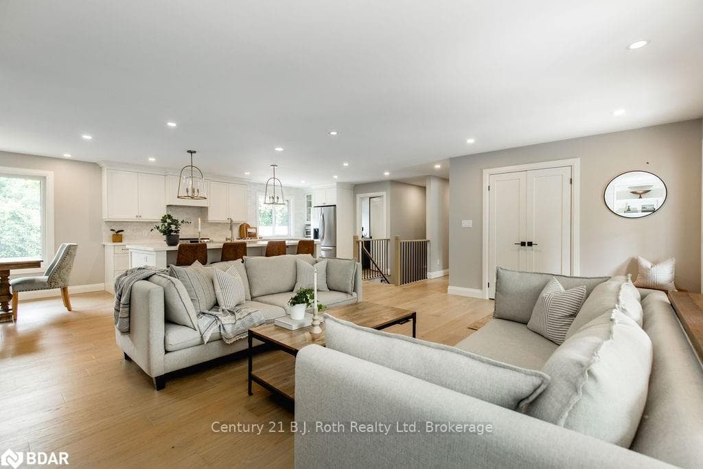 Living room featuring light hardwood / wood-style