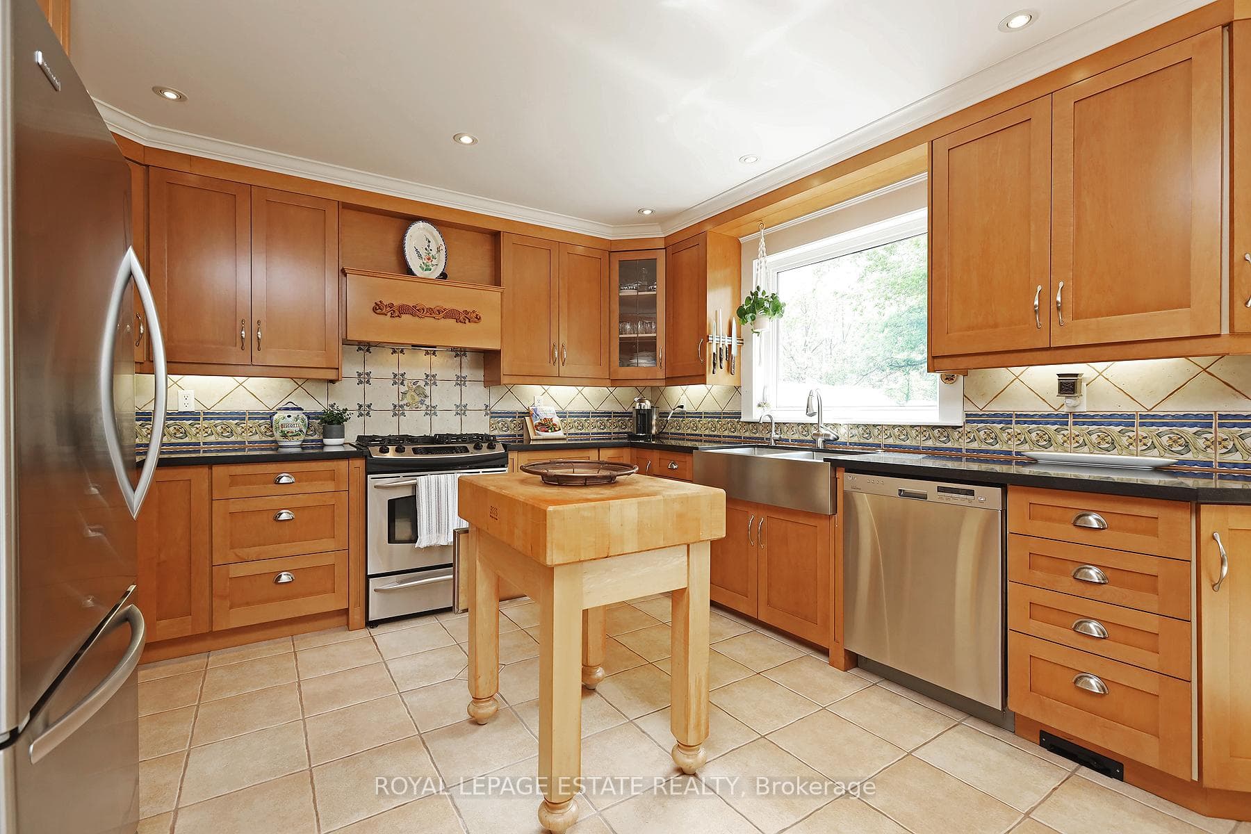 Chef's dream kitchen includes gas stove