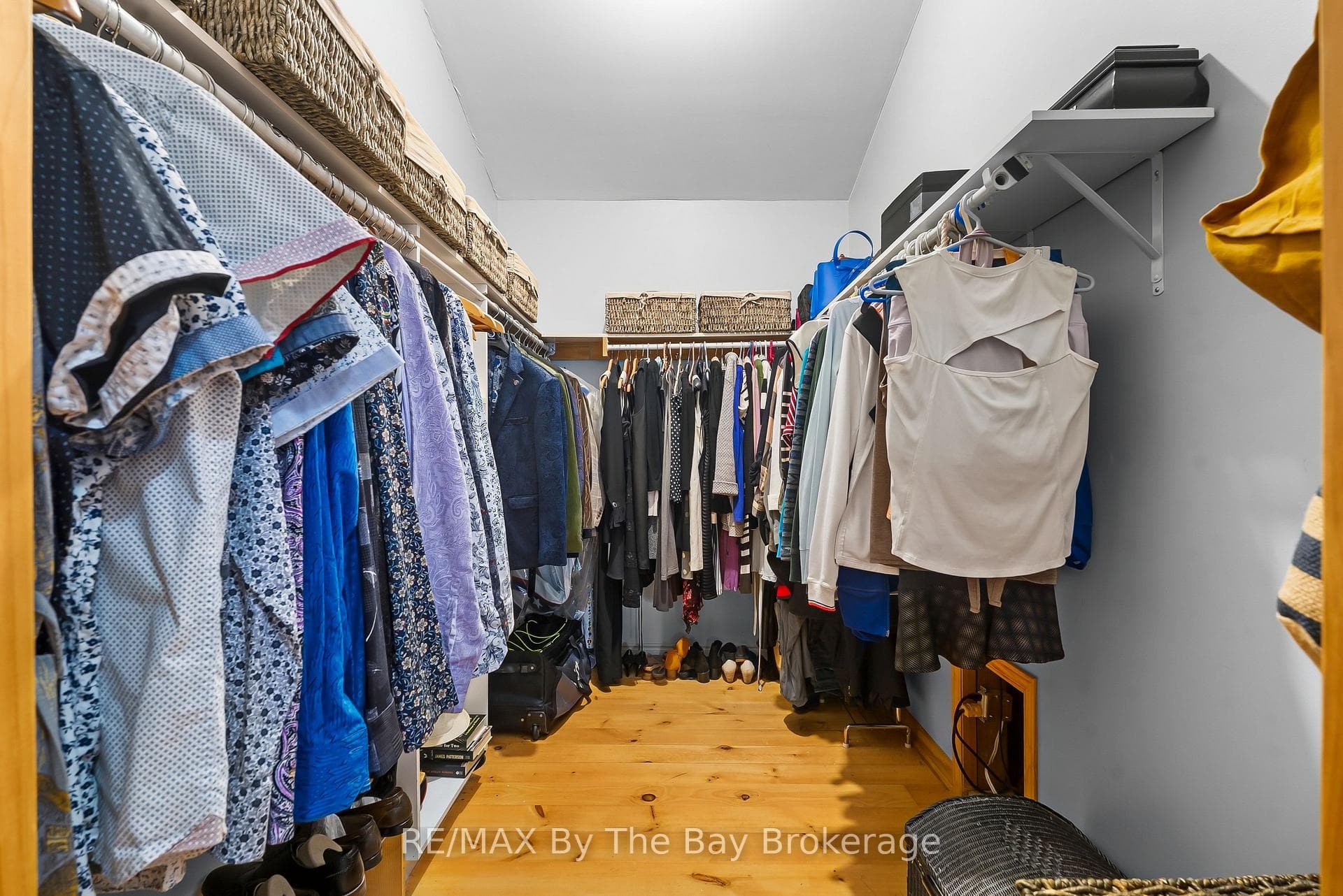 large walk in closet in master bedroom