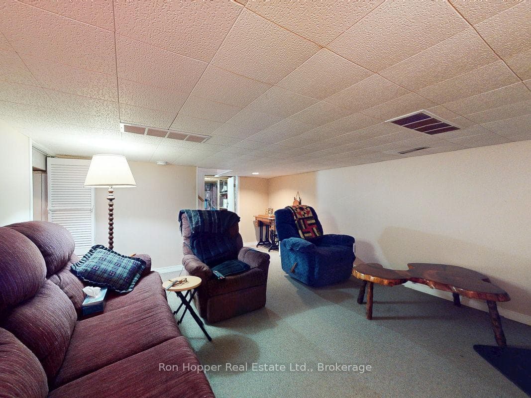 family room, reduced ceiling height
