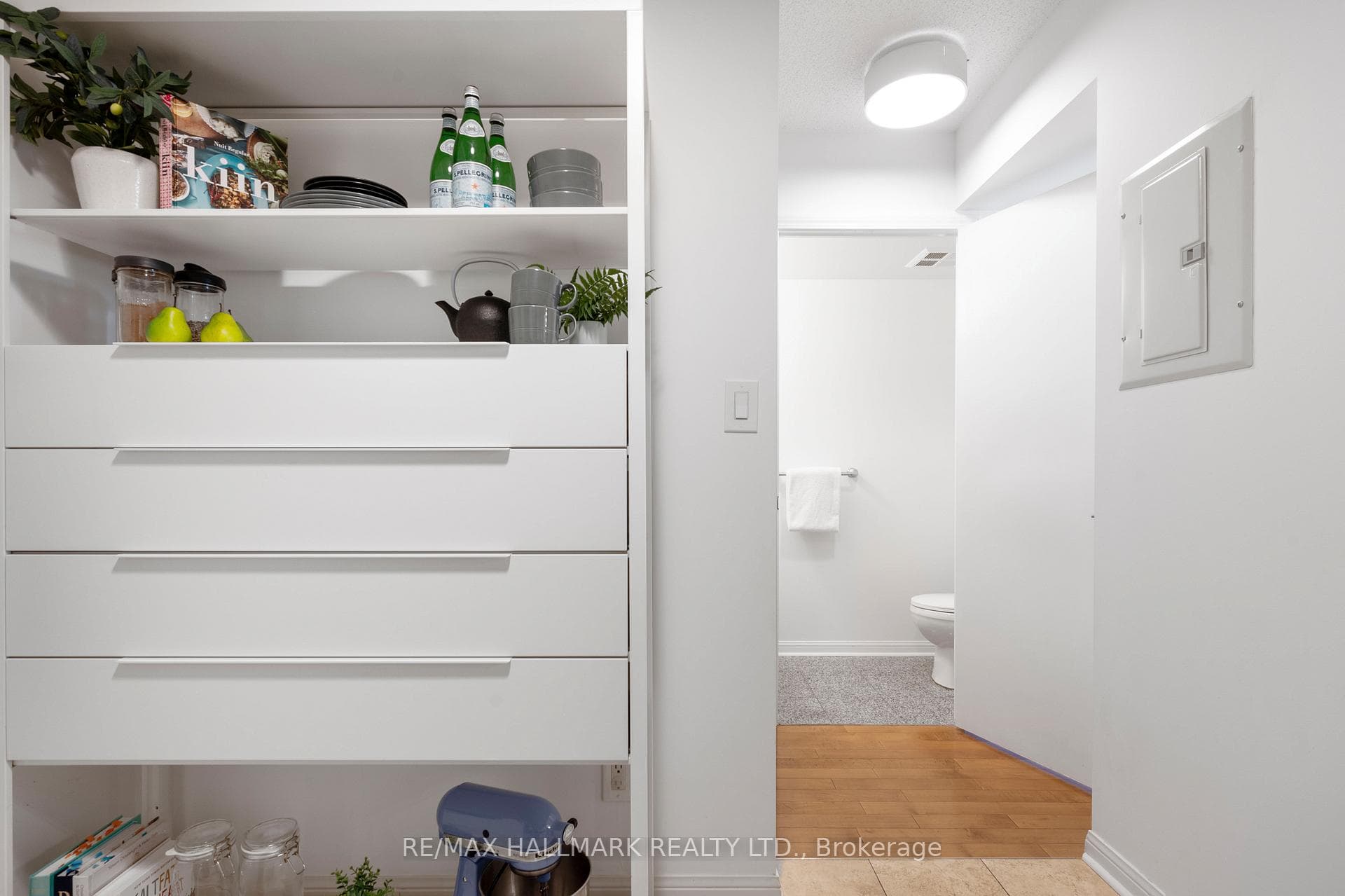 Kitchen large enough for extra storage.