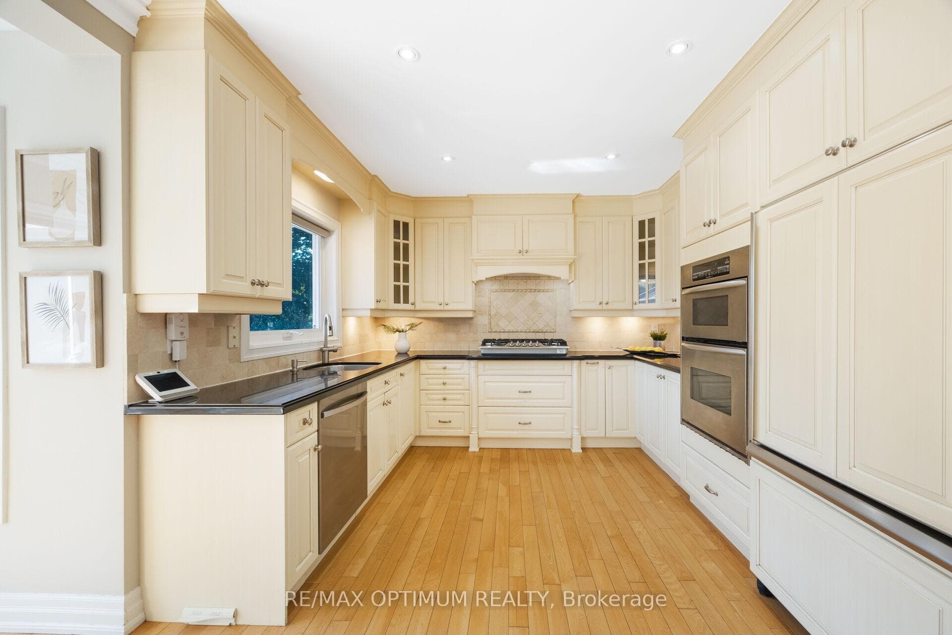 Gourmet kitchen with built-in appliances