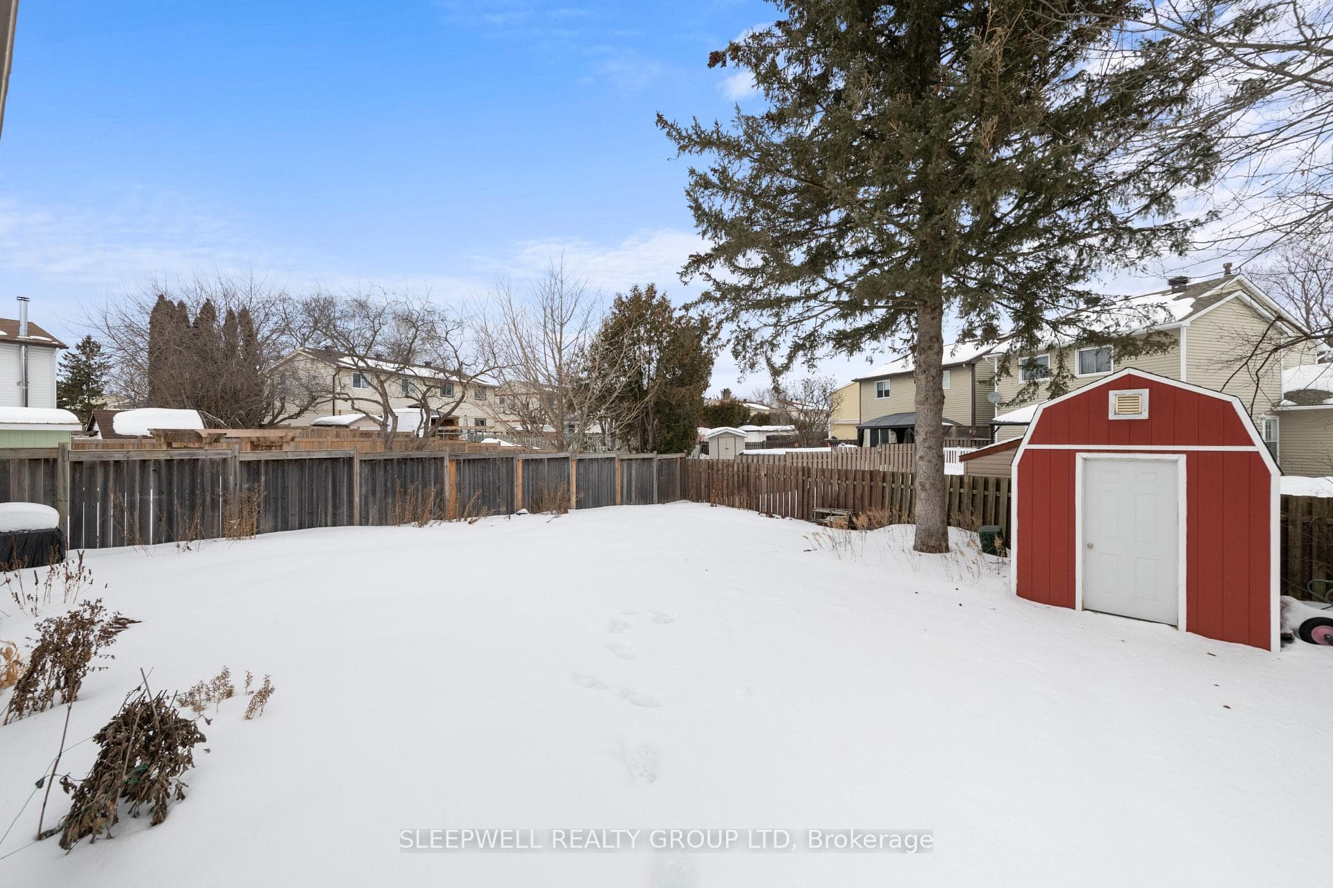 Huge backyard with a large shed