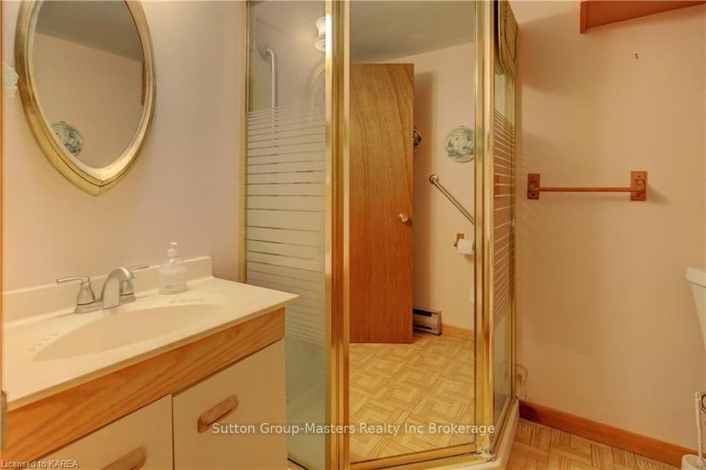 Lower level three-piece bath