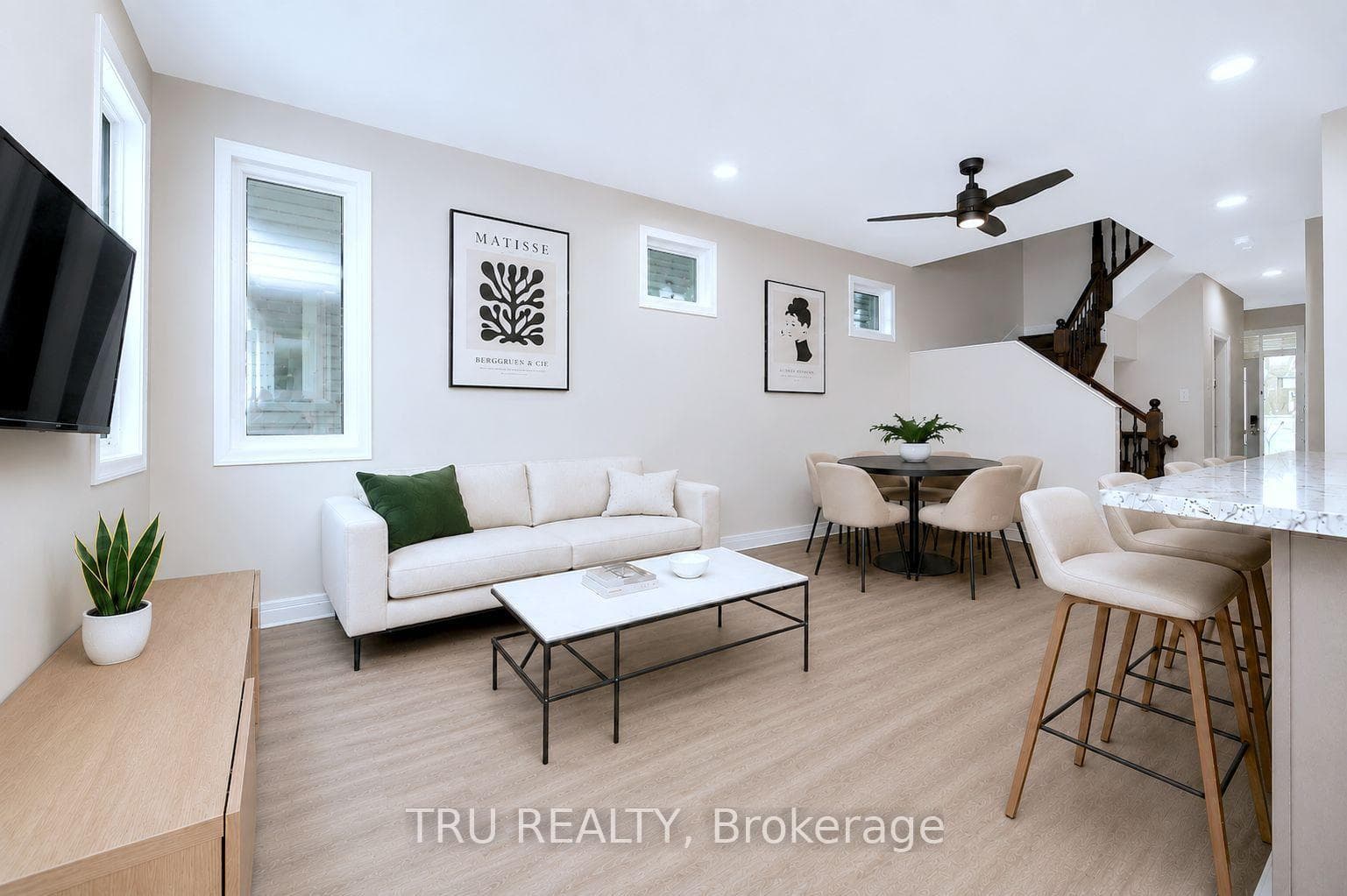 Living Room. Virtually staged with AI.