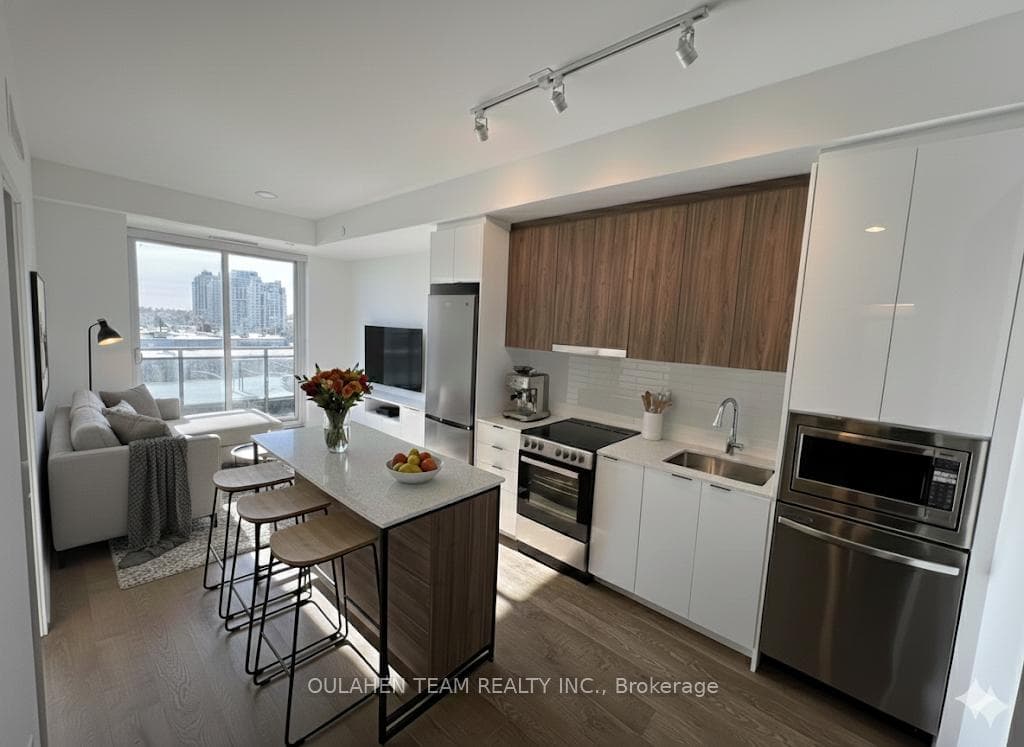 Virtual Staged Living Room and Kitchen