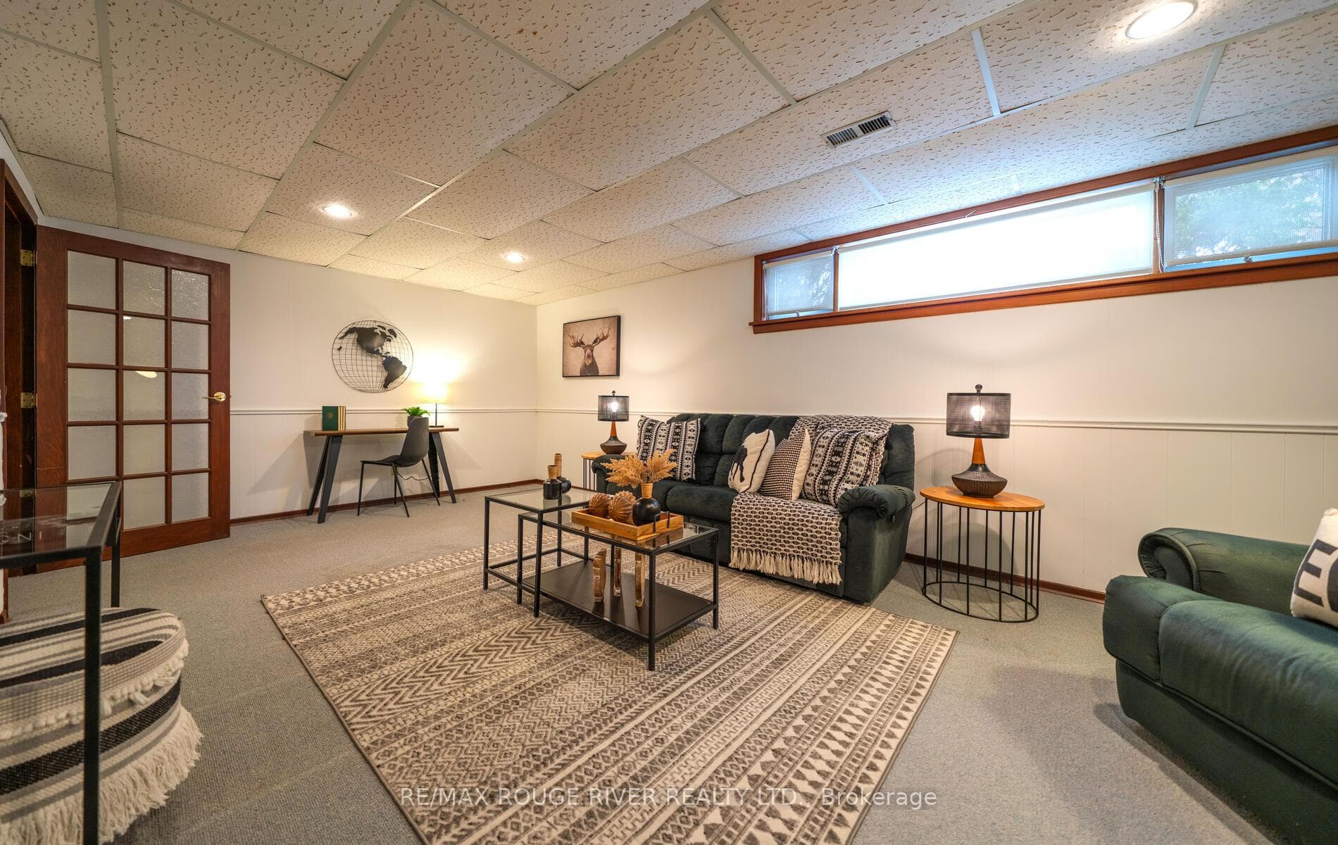Family room with french door