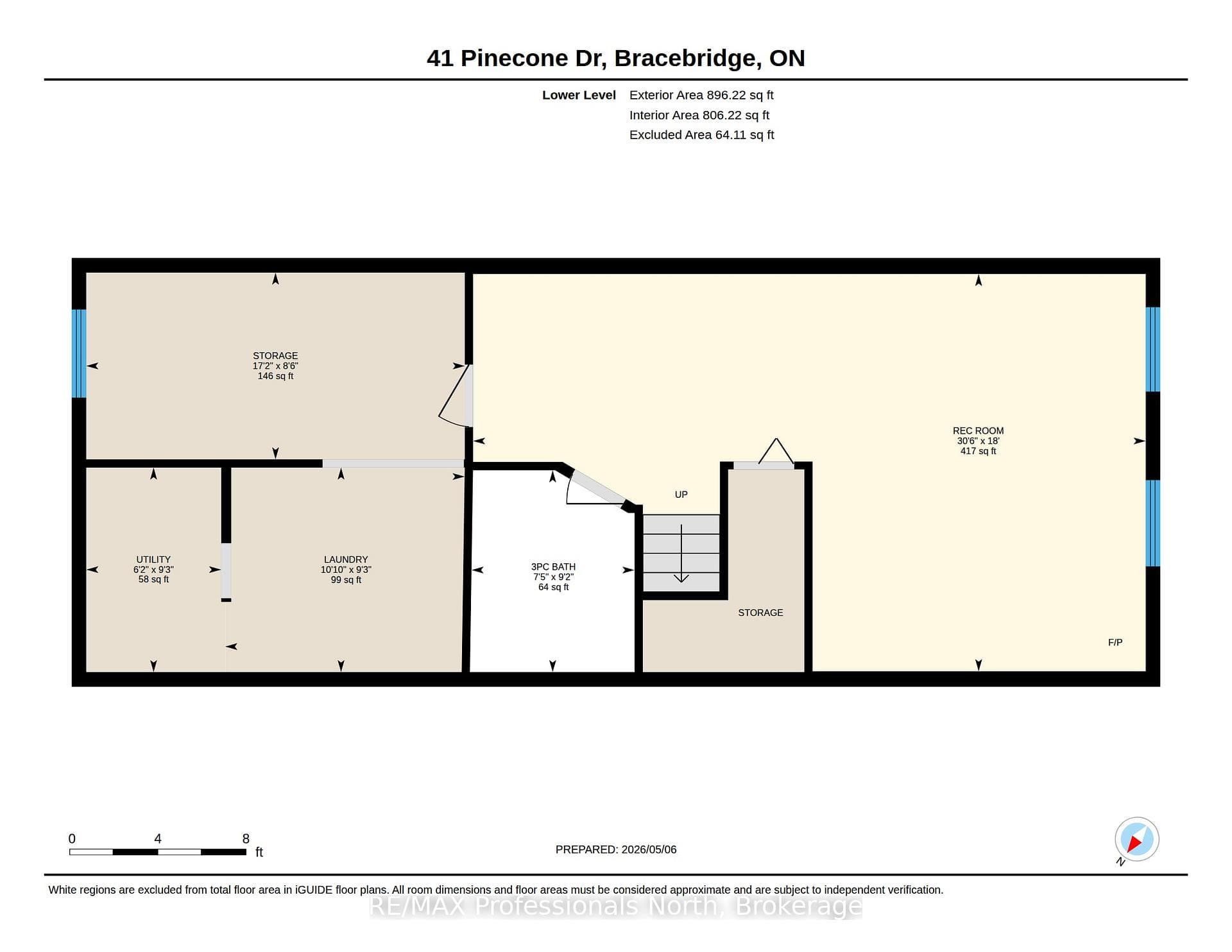 Lower level floor plan