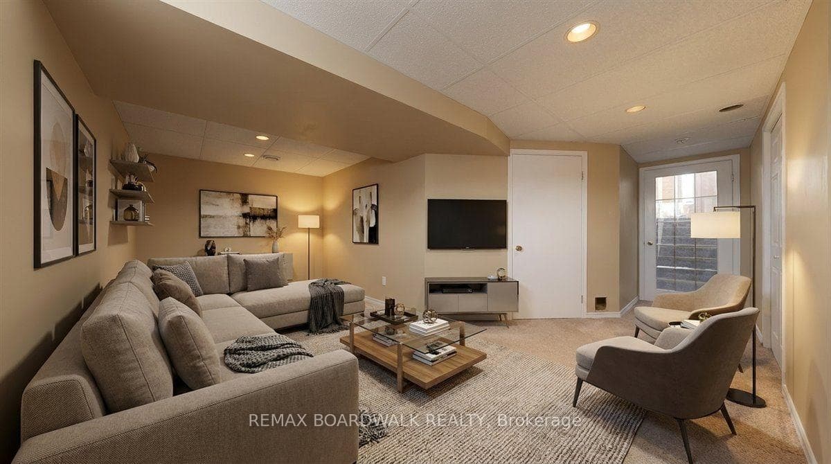 Virtually Staged Image of Basement setup