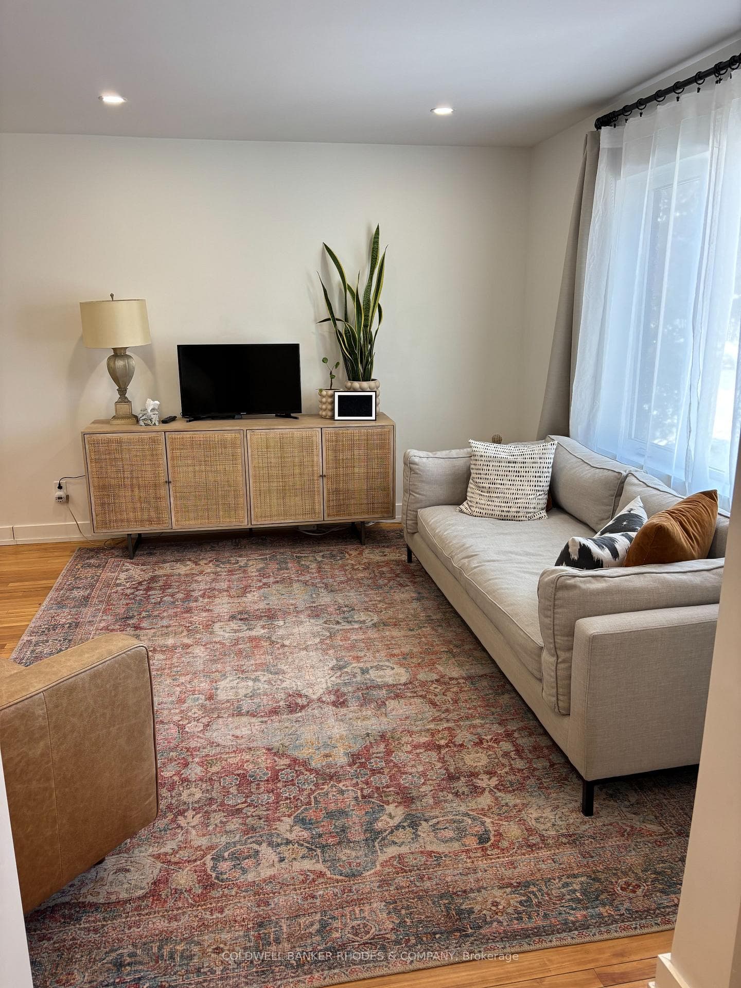 Living room with big bright windows