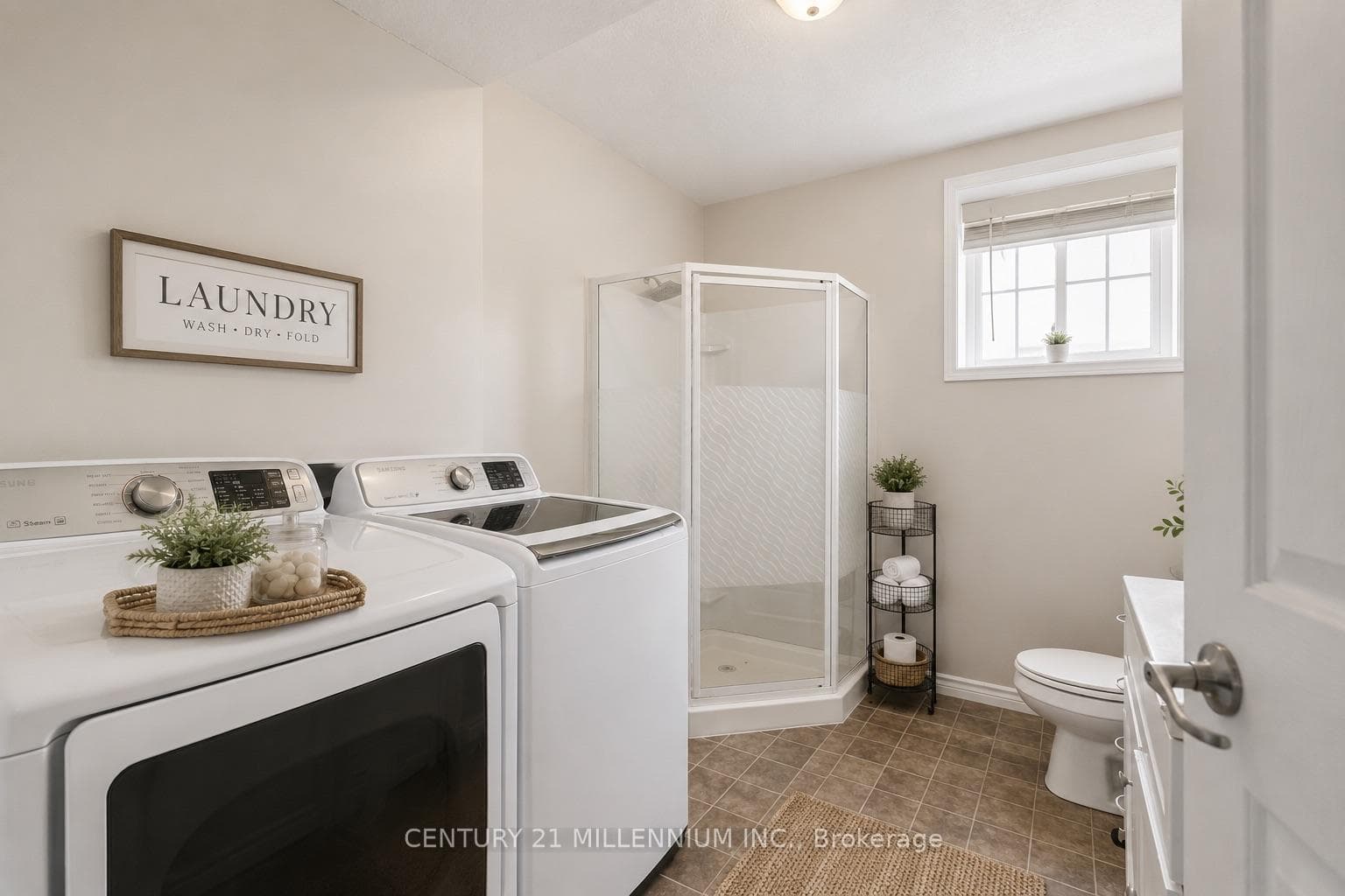 Virtually Enhanced lower washroom / laundry