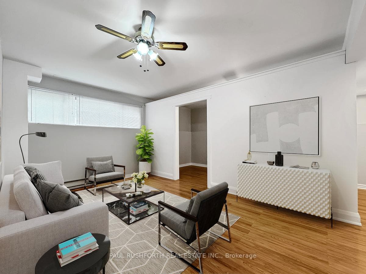 Virtually Staged Lower Level Living Room