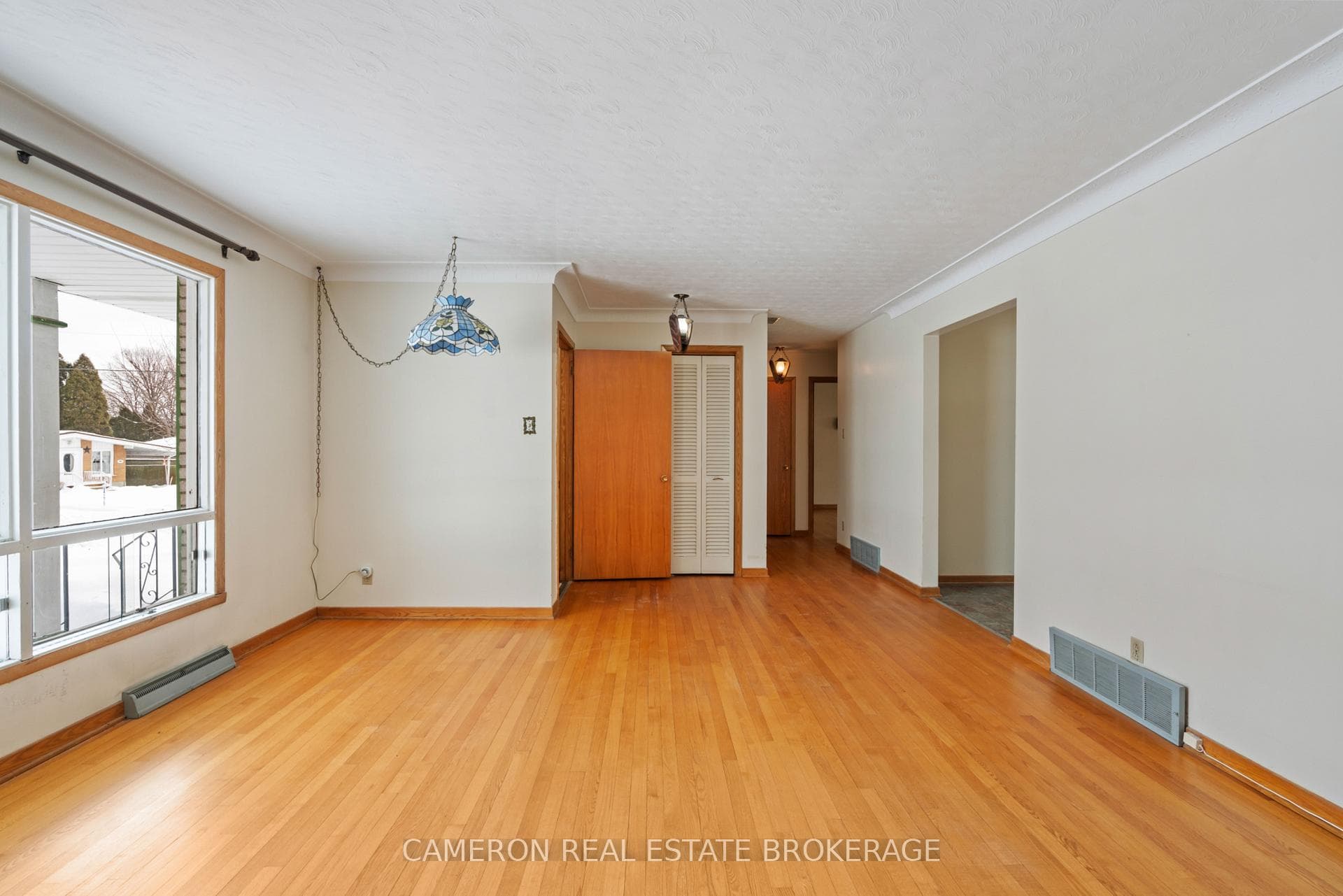 Hardwood flooring in the living room