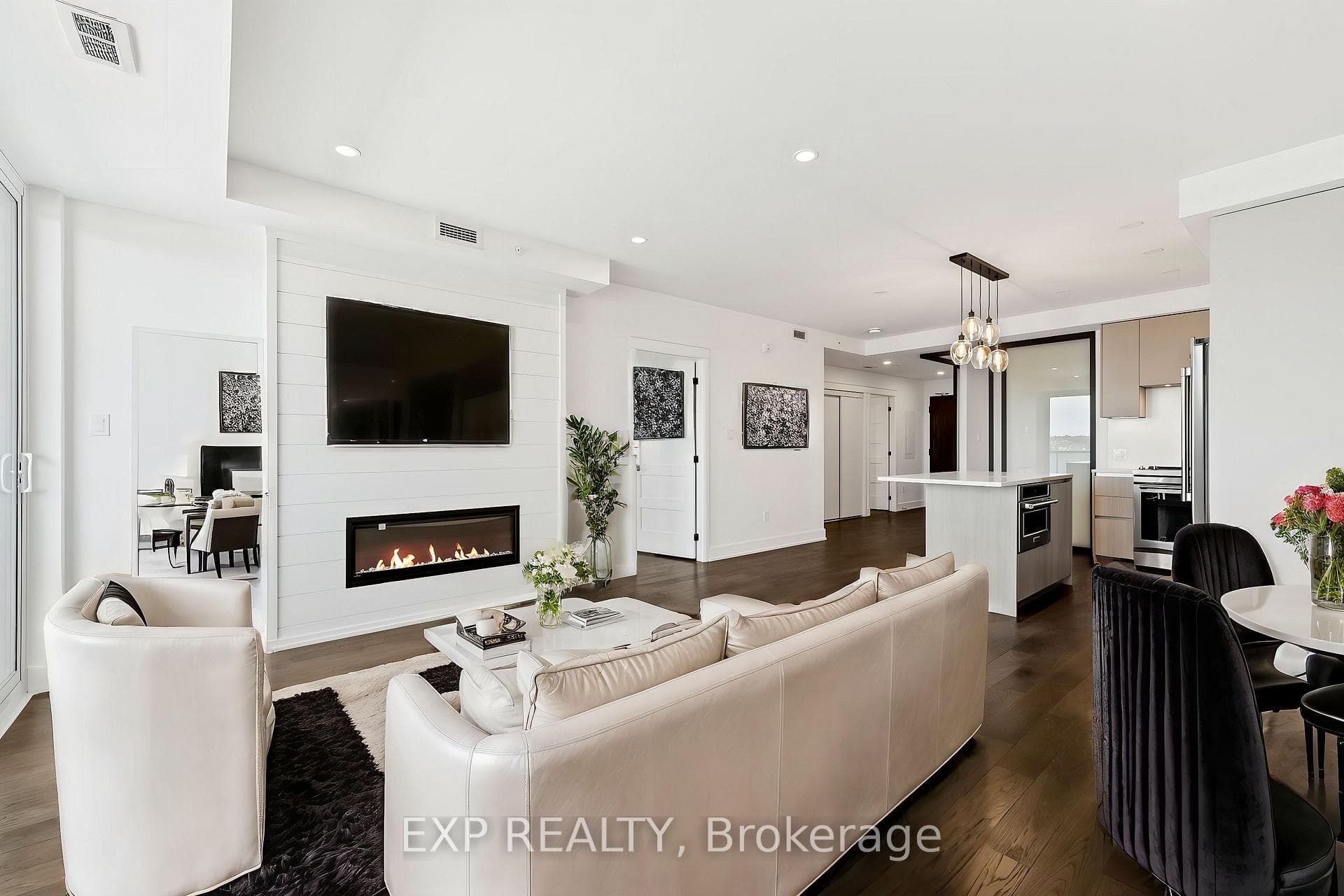 Open concept Living/Dining/Kitchen VStaged