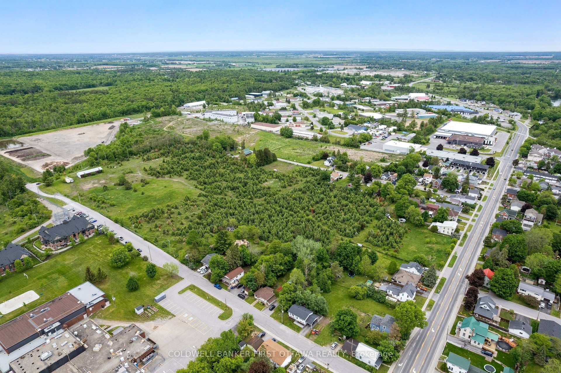 On main arterial road, Townline Road