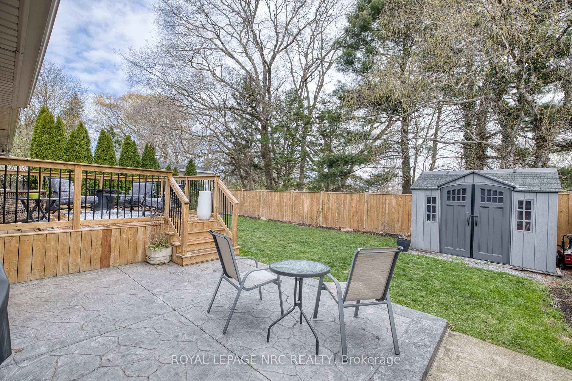 A view of the backyard.