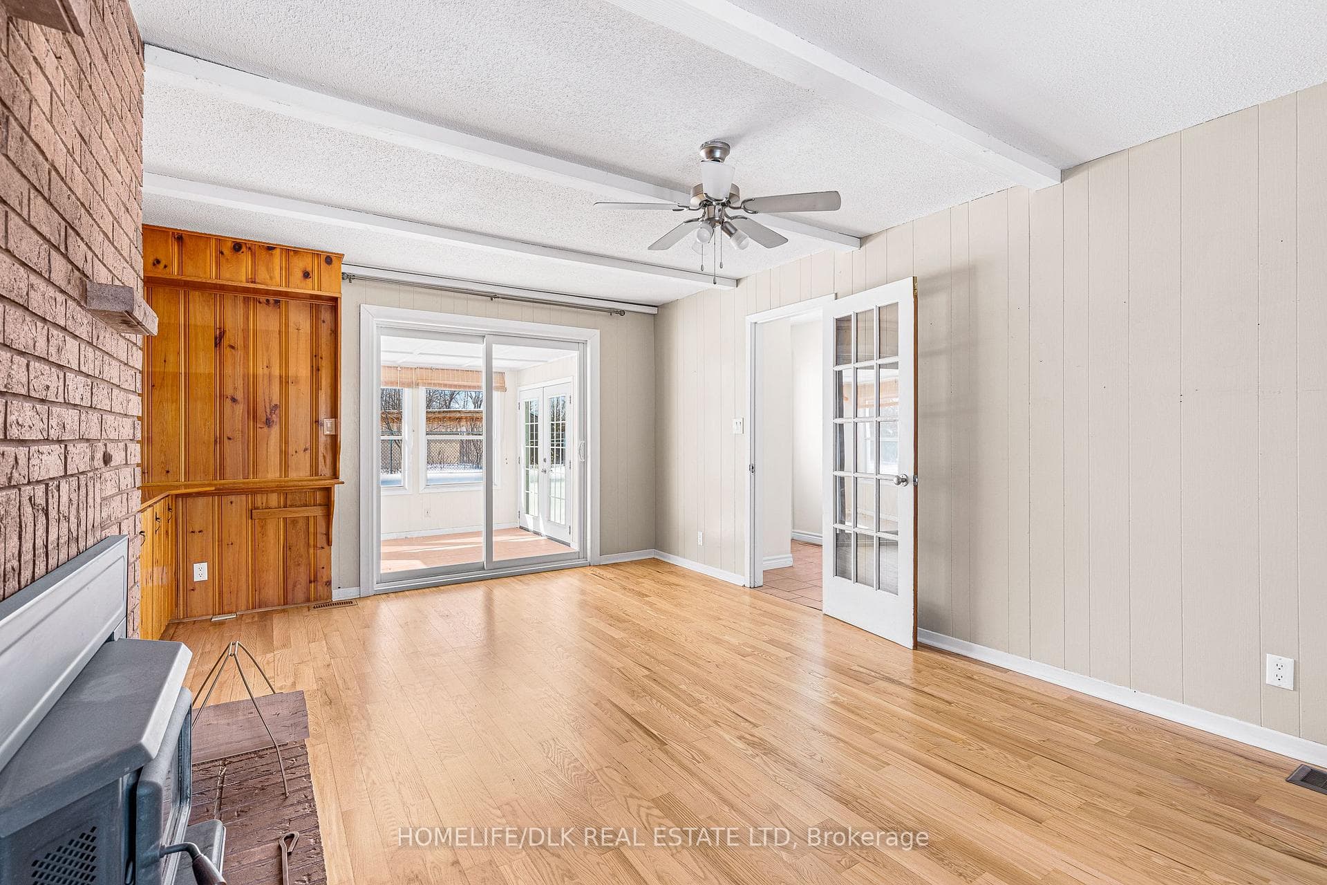 Patio door to enclosed porch