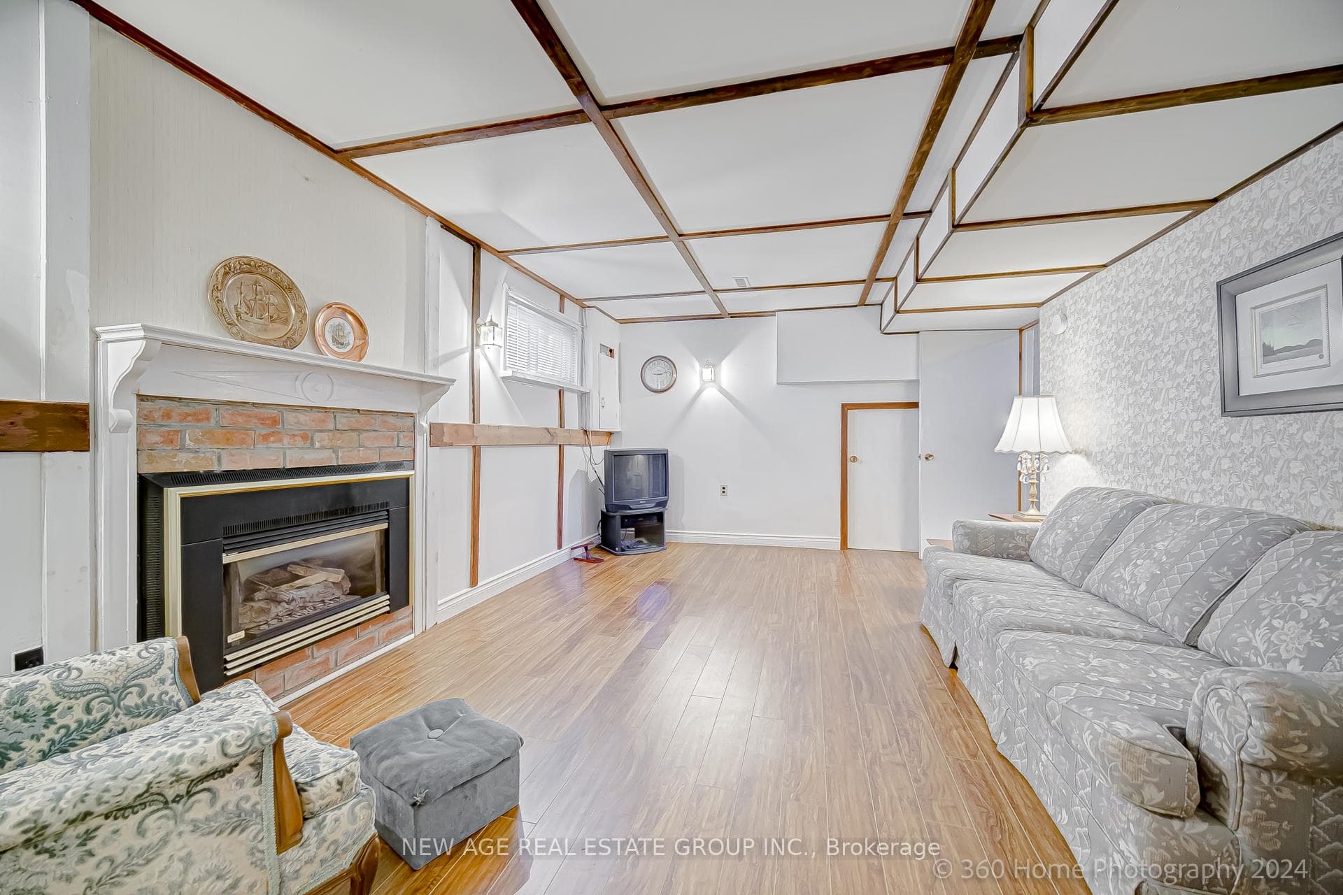 Finished Rec Room with Gas Fireplace
