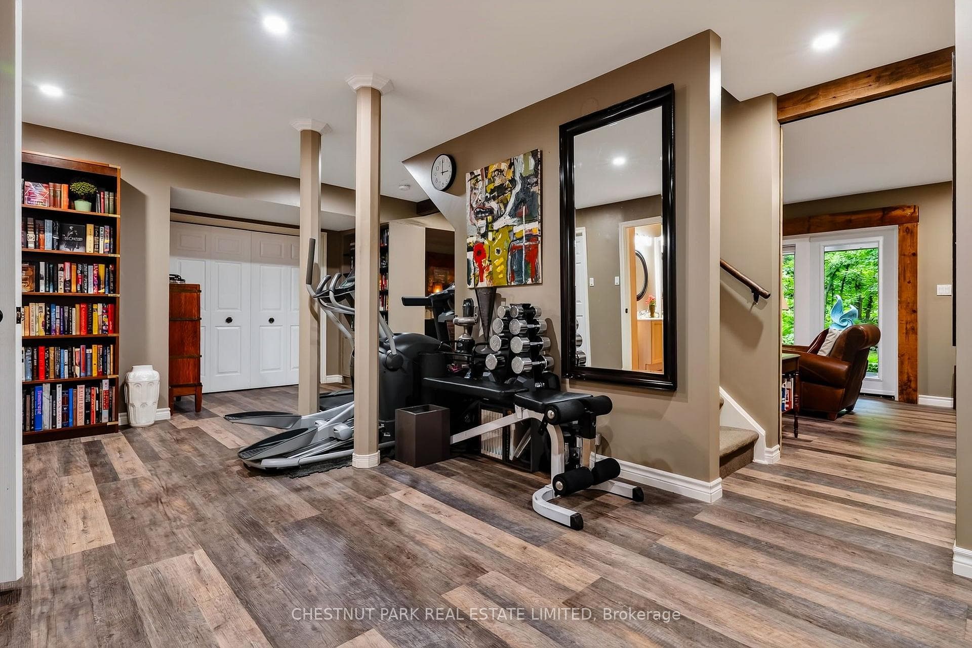 exercise room, lower level
