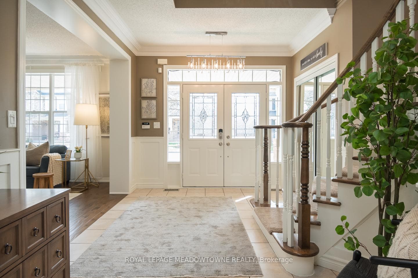 Elegant wainscotting & large front closet
