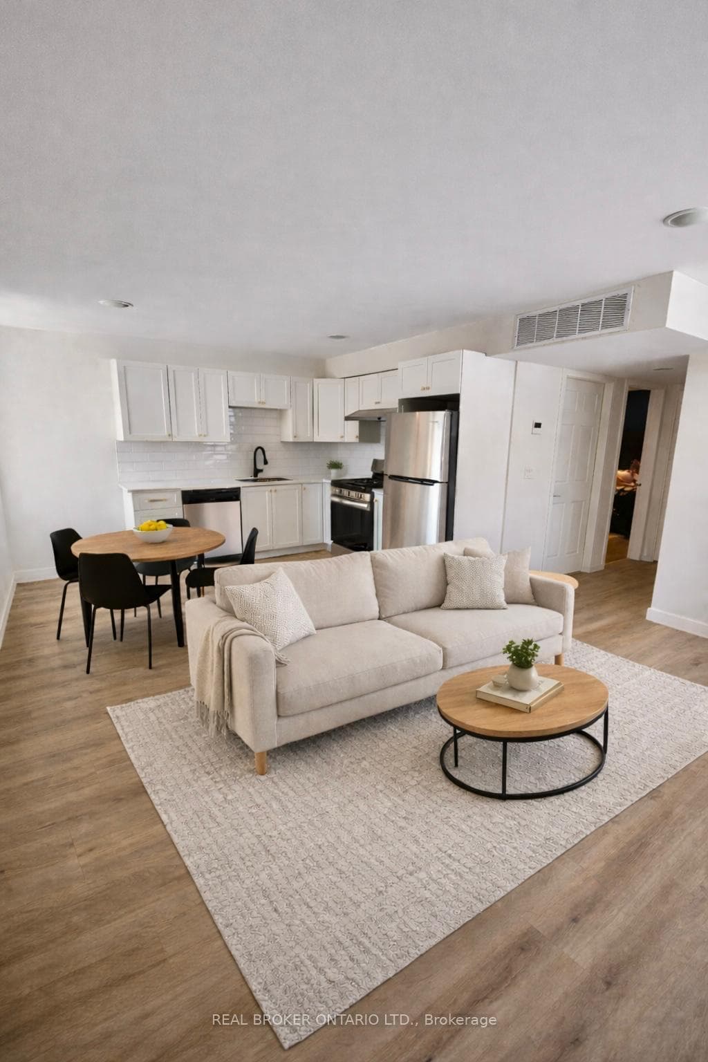 open concept living/dining/kitchen.