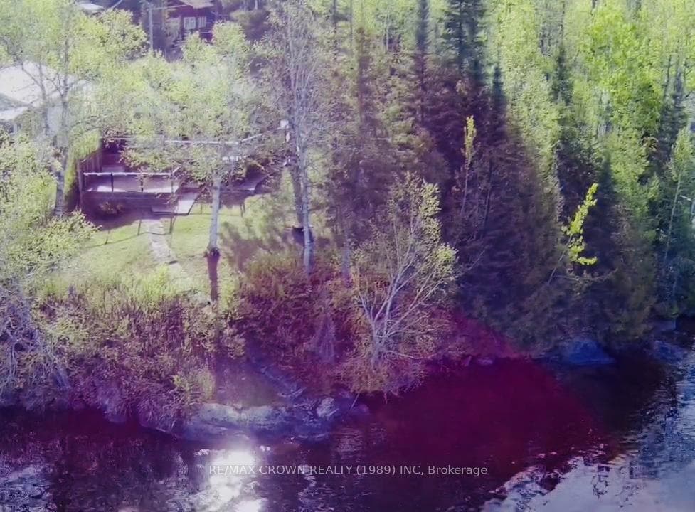 Aerial View of Lake and Cottage property