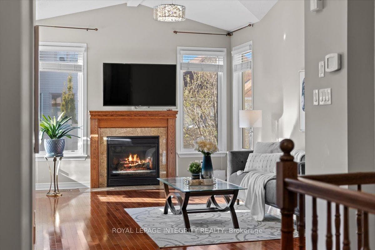 Cozy gas fireplace