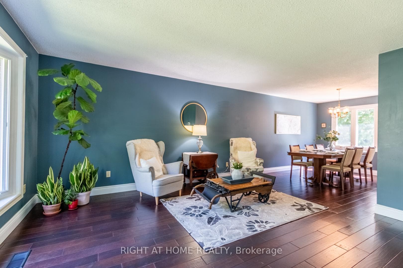 spacious living and dining room