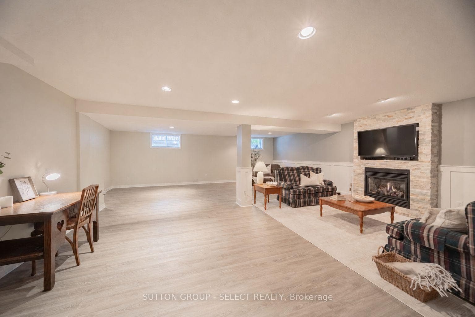 Luxury vinyl plan, wainscotting, newer paint