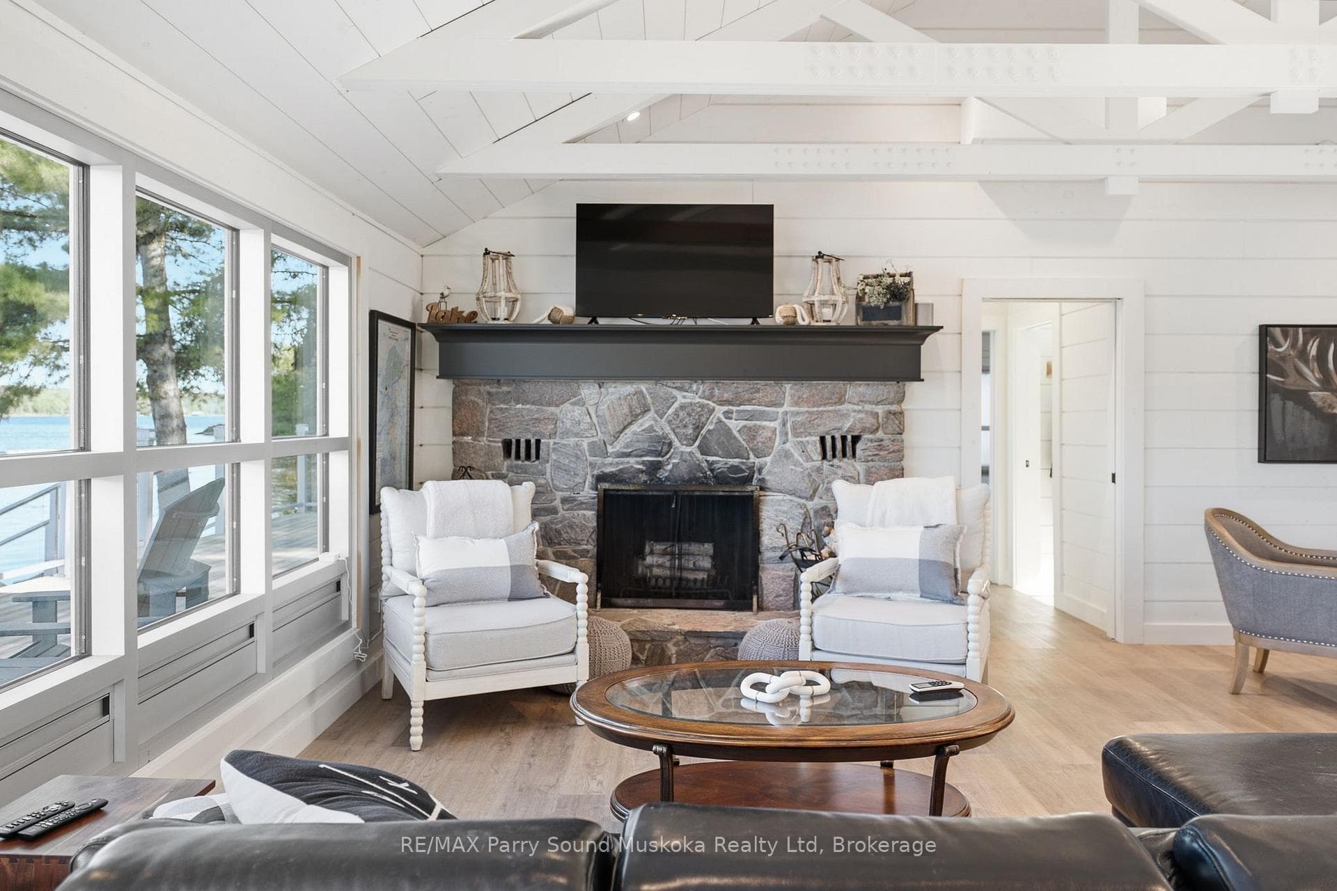Stone Fire place in living room