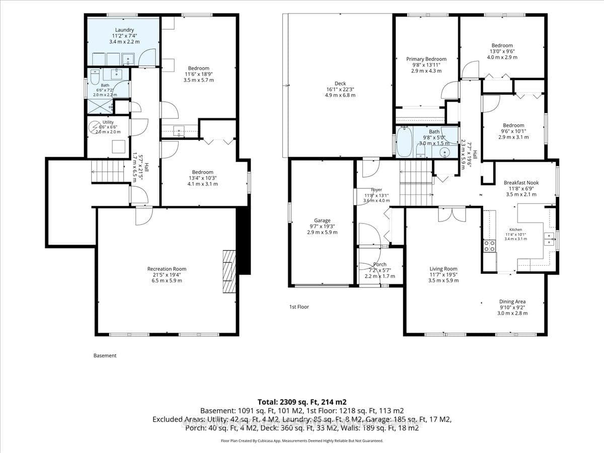 Main and Basement Floor Plans