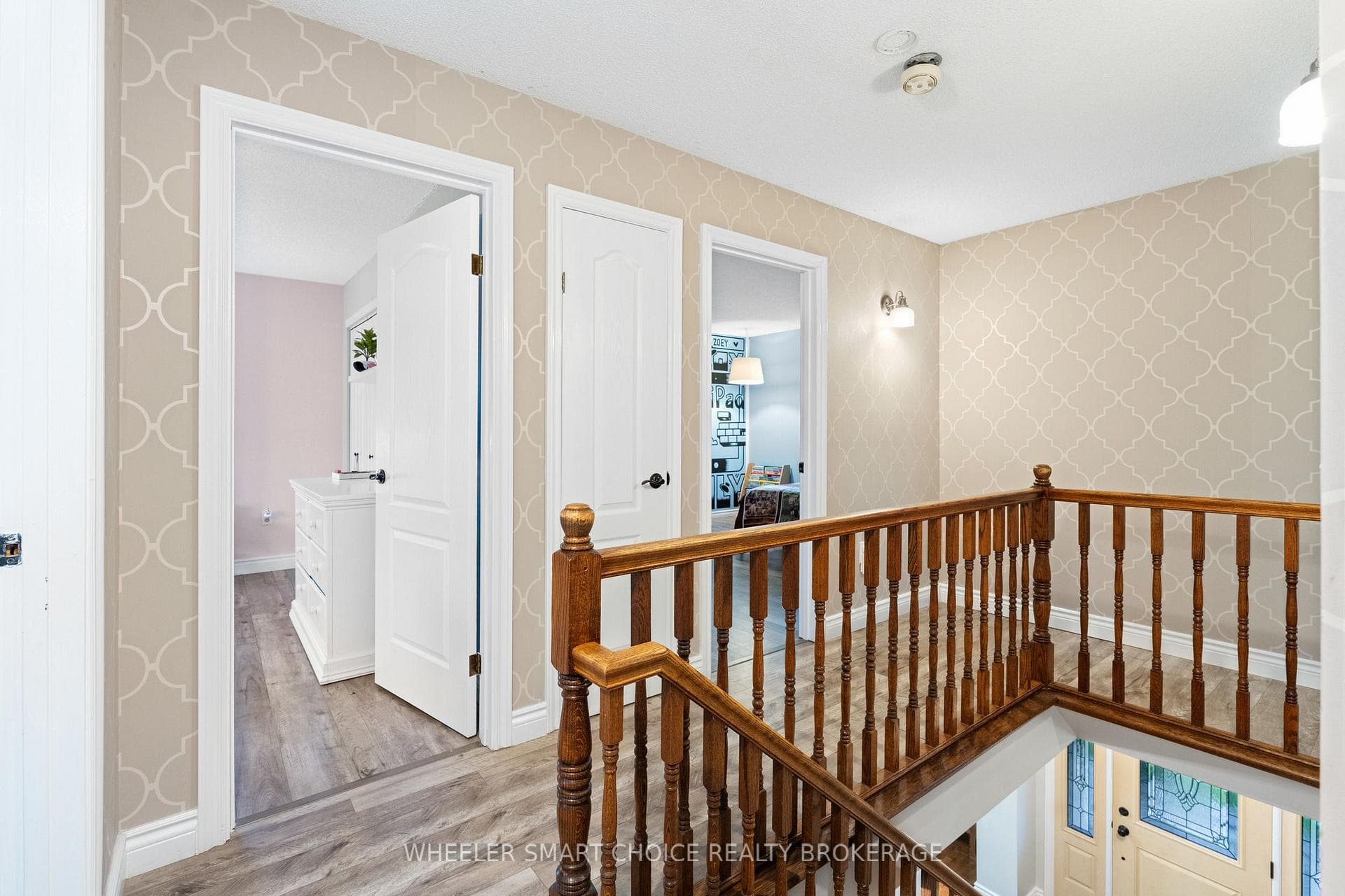 The second floor landing.